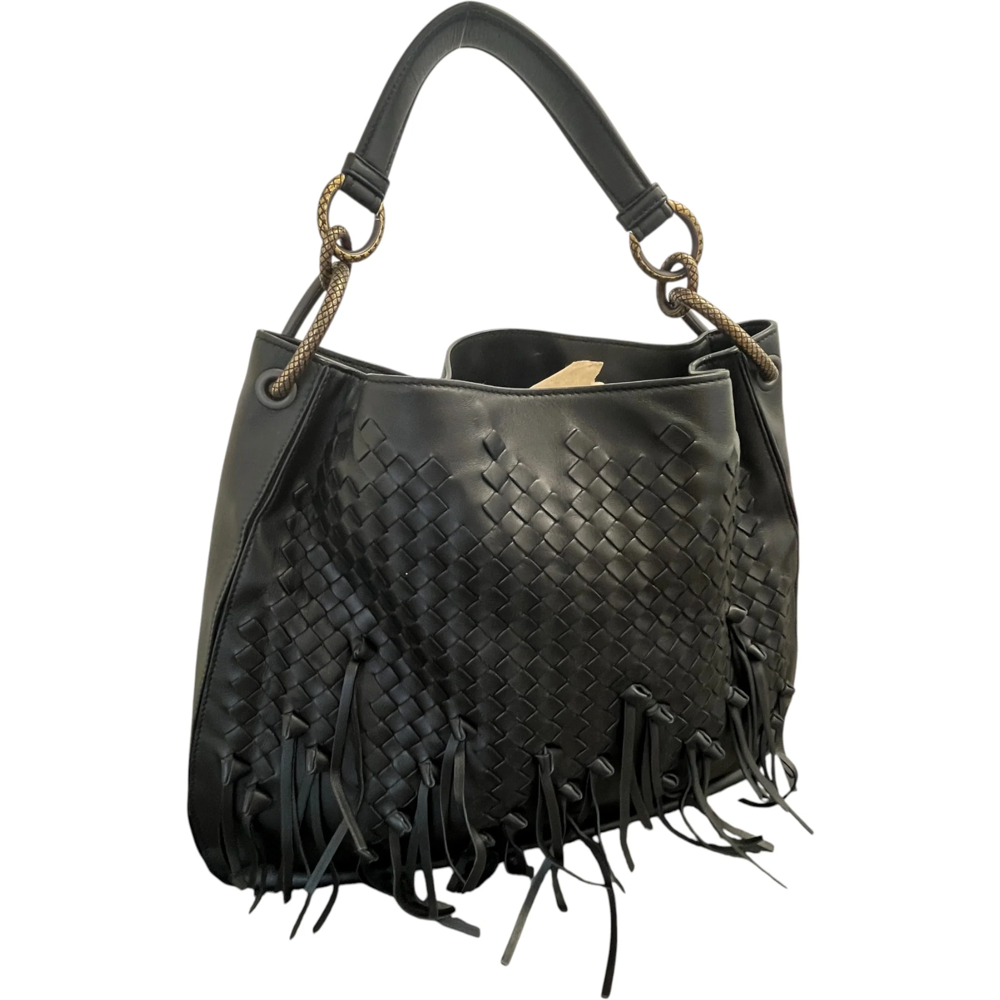 Women's Intrecciato Brio Loop Bag Black - Image 9