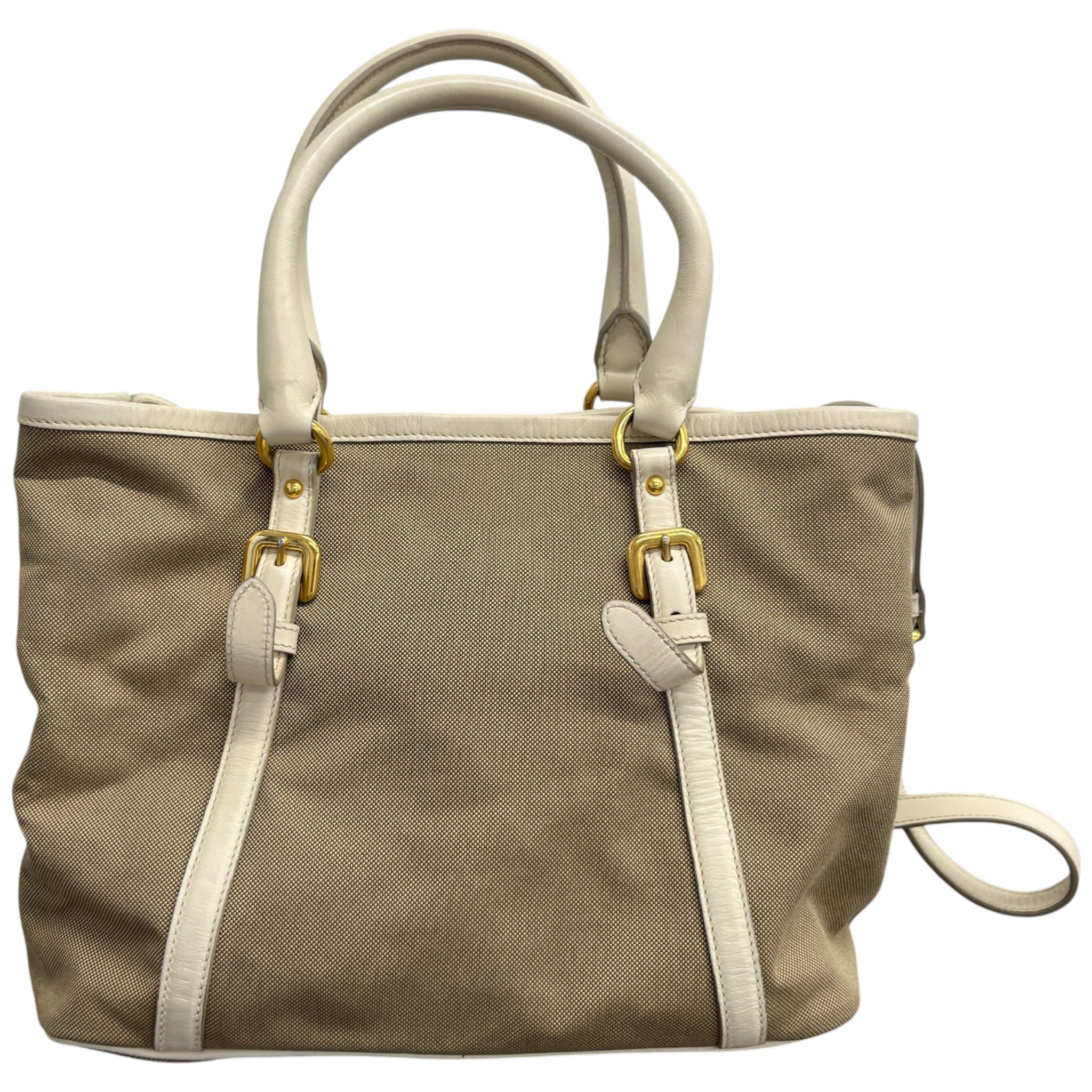 Women's Jacquard Logo Tote Bag Beige - Image 3