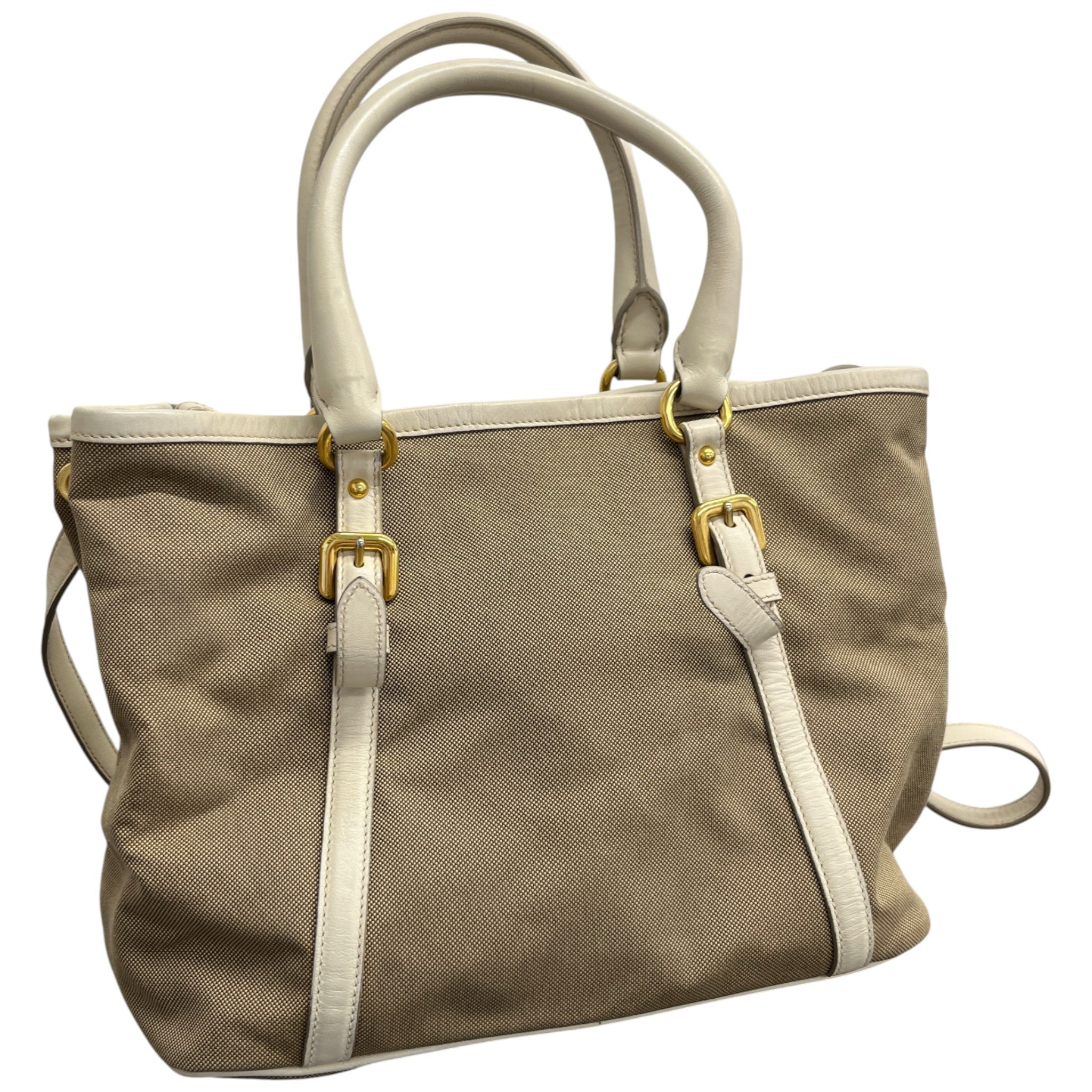 Women's Jacquard Logo Tote Bag Beige - Image 8