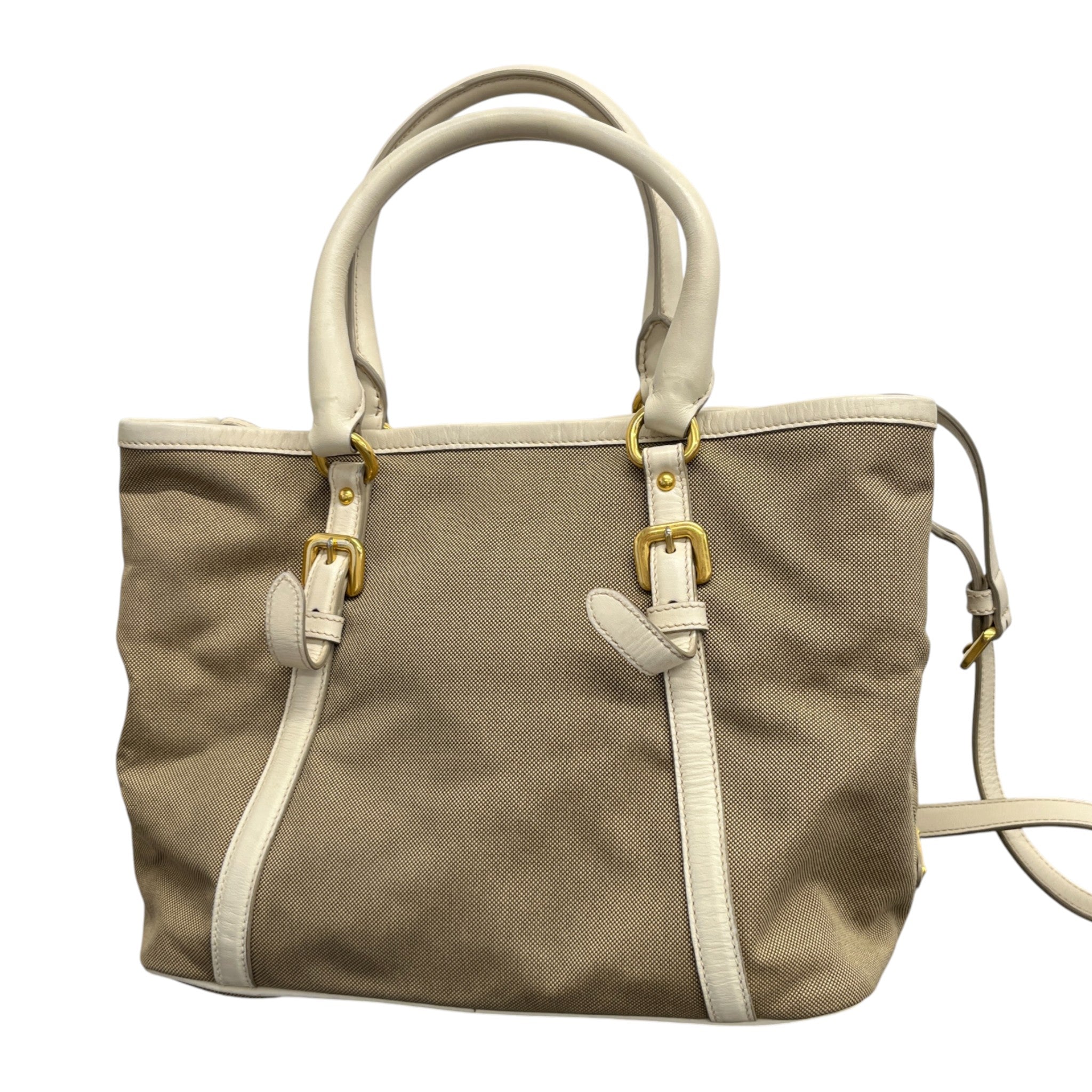 Women's Jacquard Logo Tote Bag Beige - Image 9