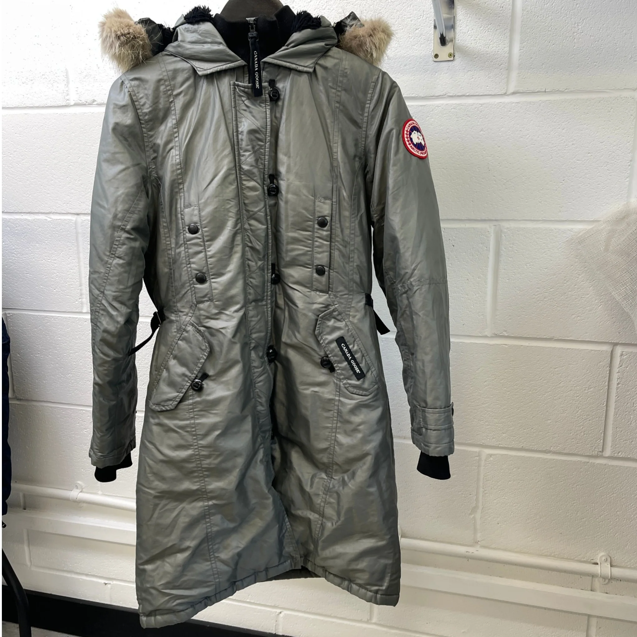 Women's Kensington Parka Down Jacket Grey Size S - Image 10