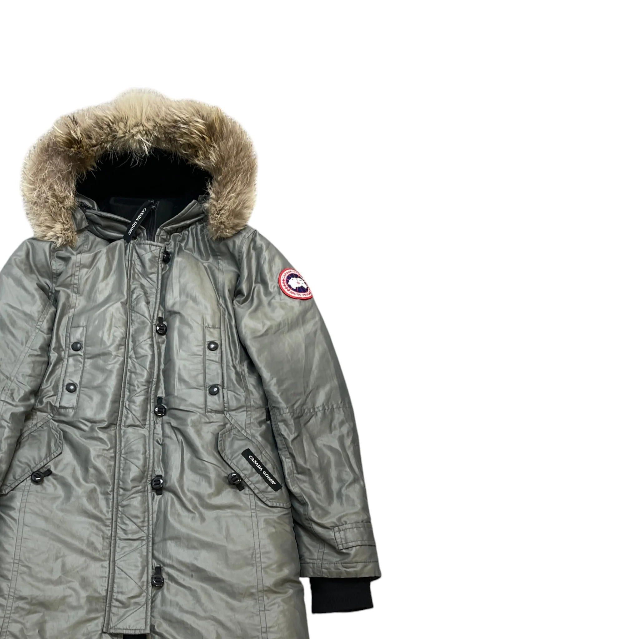 Women's Kensington Parka Down Jacket Grey Size S - Image 3