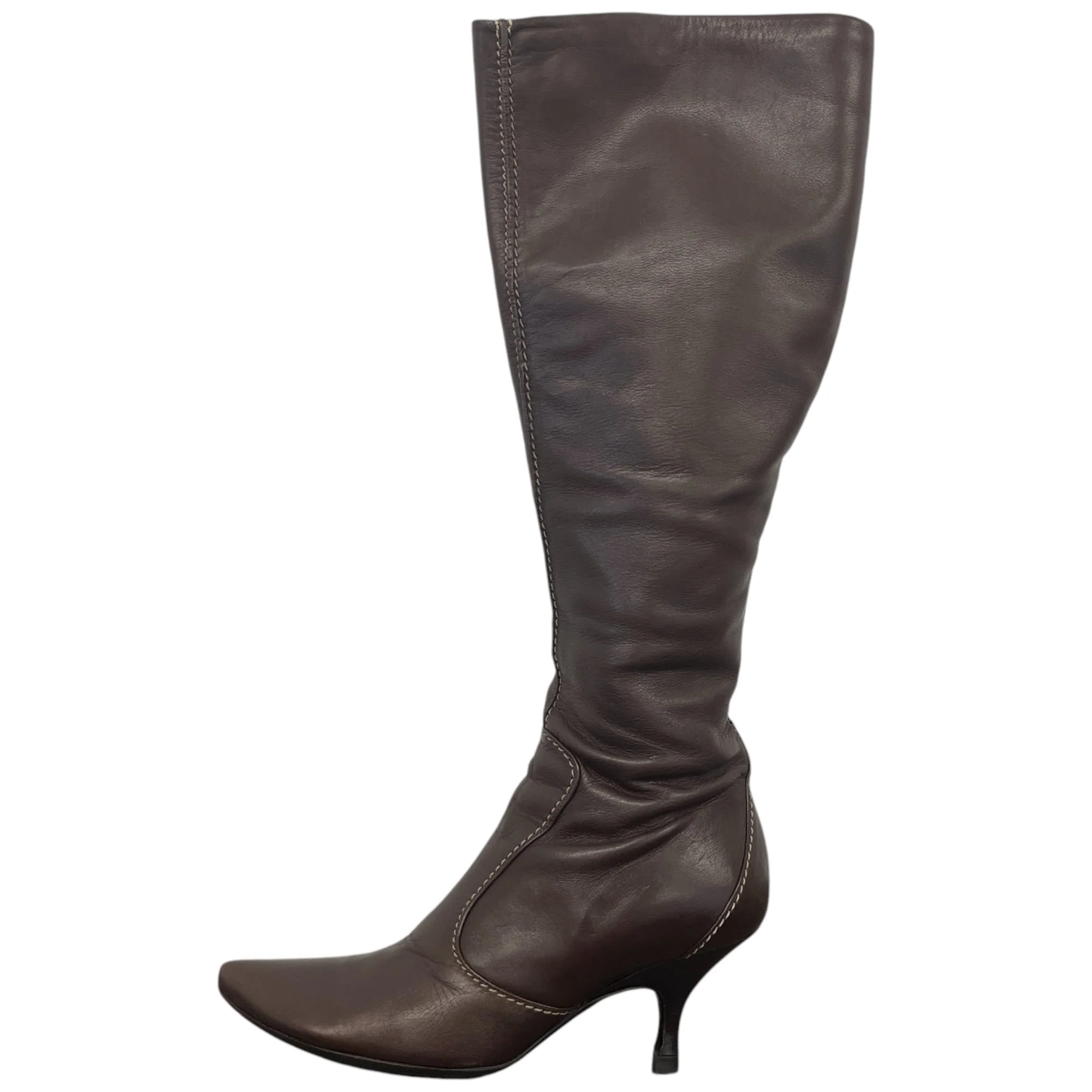Women's Knee High Leather Boots Brown Size EU 35 / UK 2 - Image 5