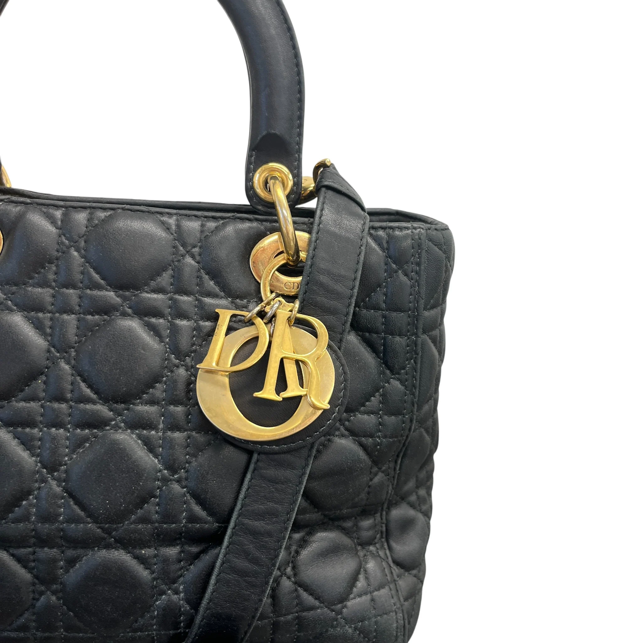 Women's Lady Dior Medium Bag Black - Image 11