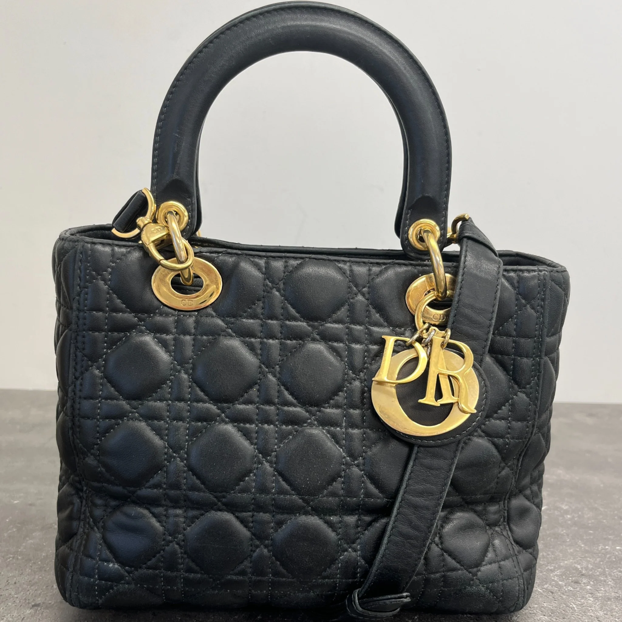 Women's Lady Dior Medium Bag Black - Image 14