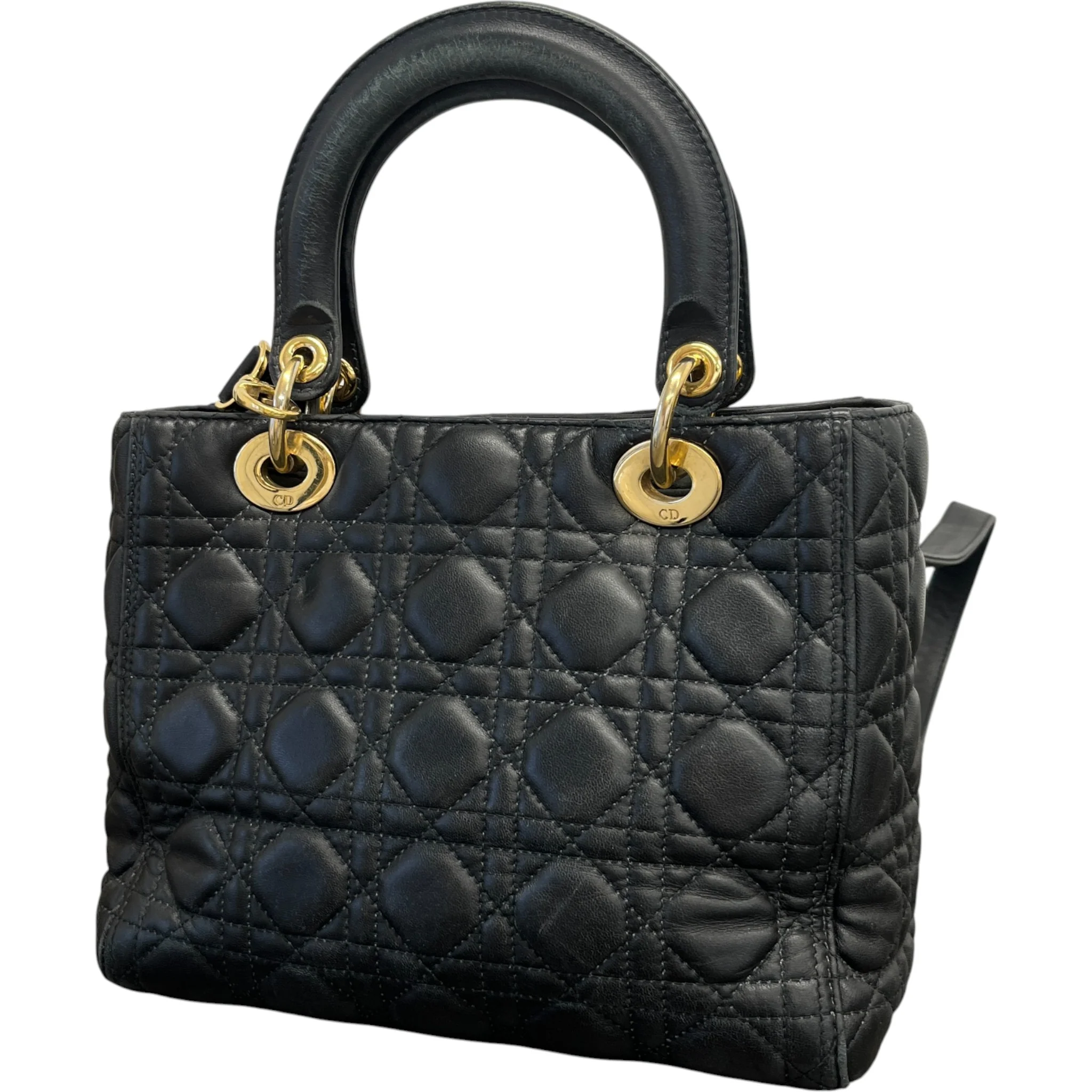 Women's Lady Dior Medium Bag Black - Image 9