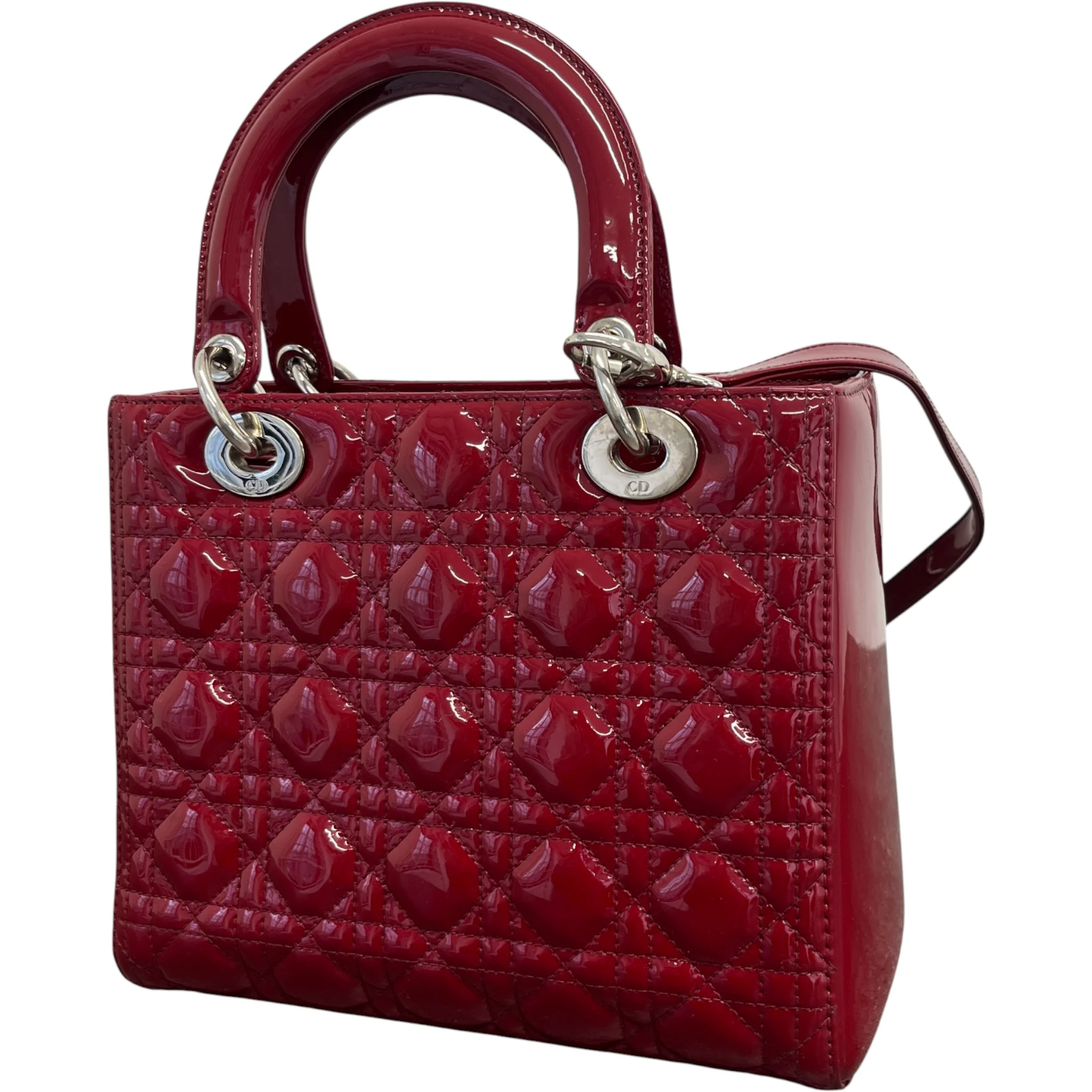Women's Lady Dior Medium Bag Red - Image 10