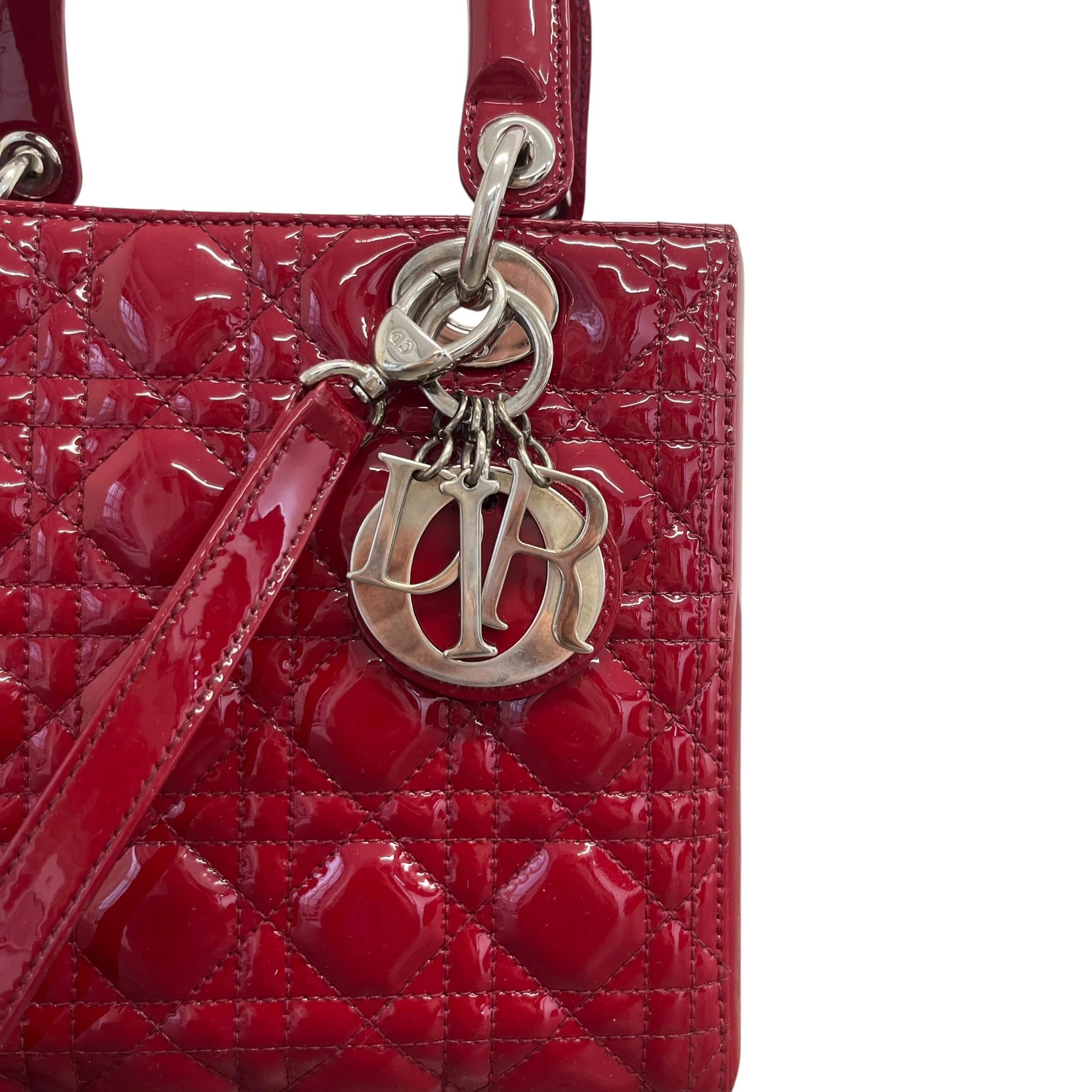 Women's Lady Dior Medium Bag Red - Image 12
