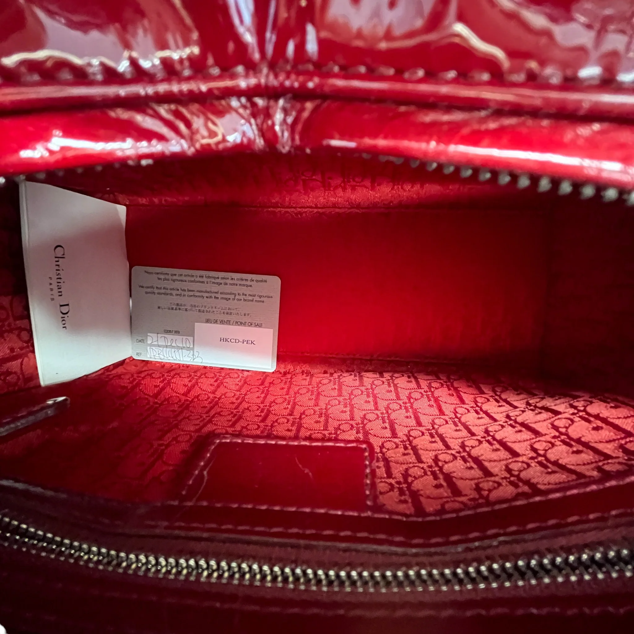 Women's Lady Dior Medium Bag Red - Image 13