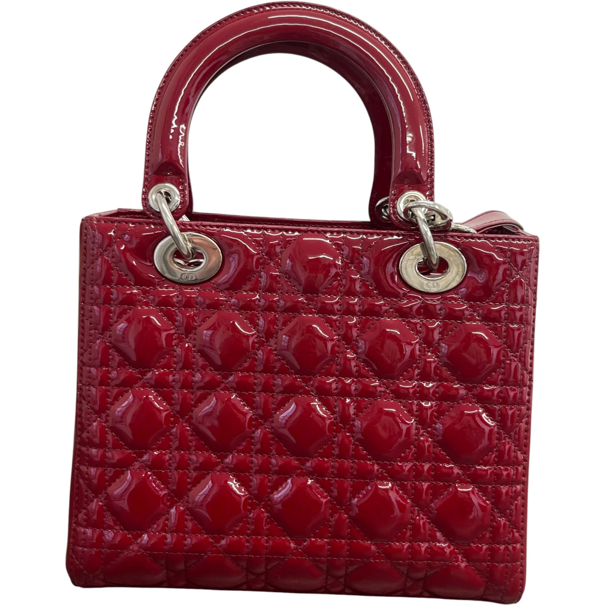 Women's Lady Dior Medium Bag Red - Image 3