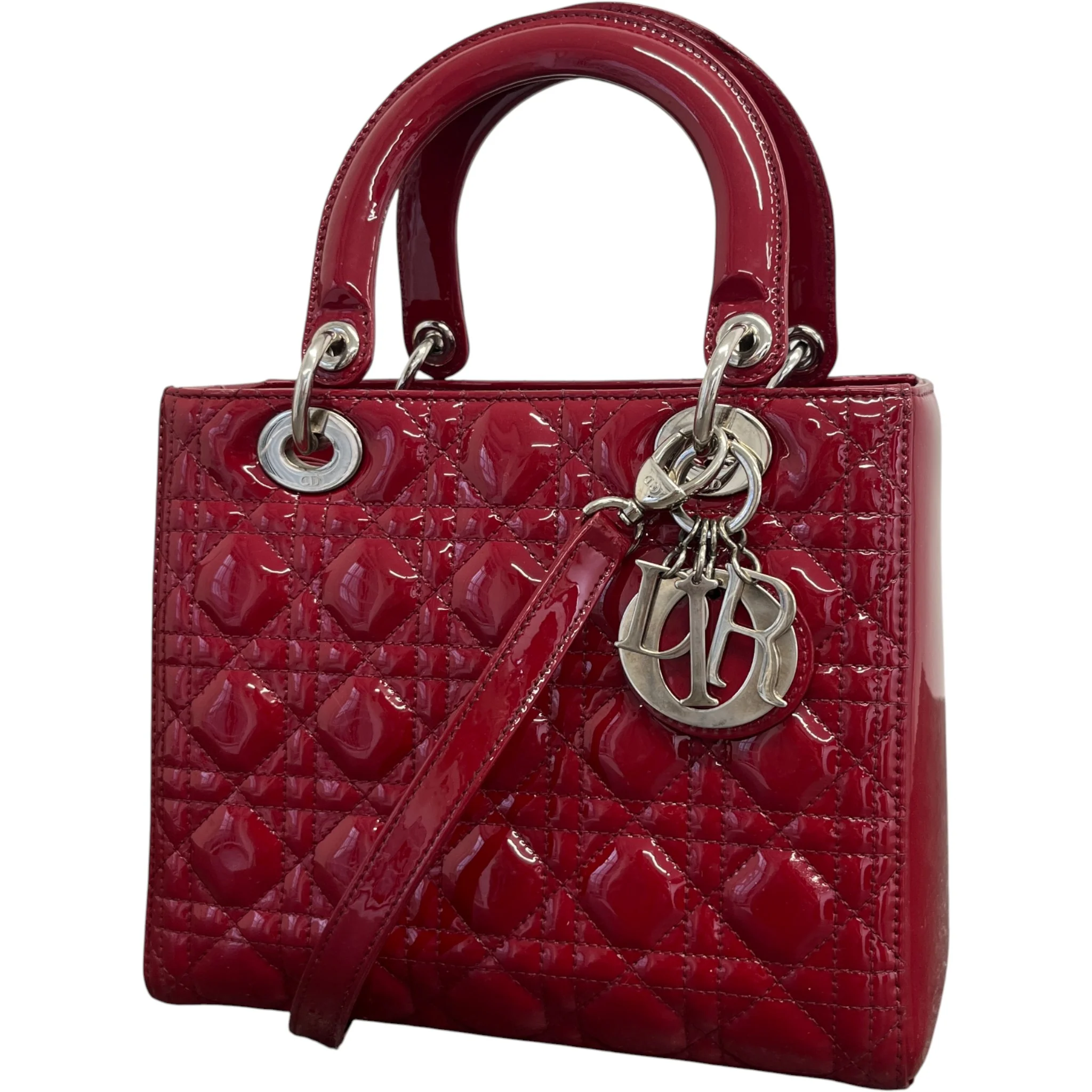 Women's Lady Dior Medium Bag Red - Image 5