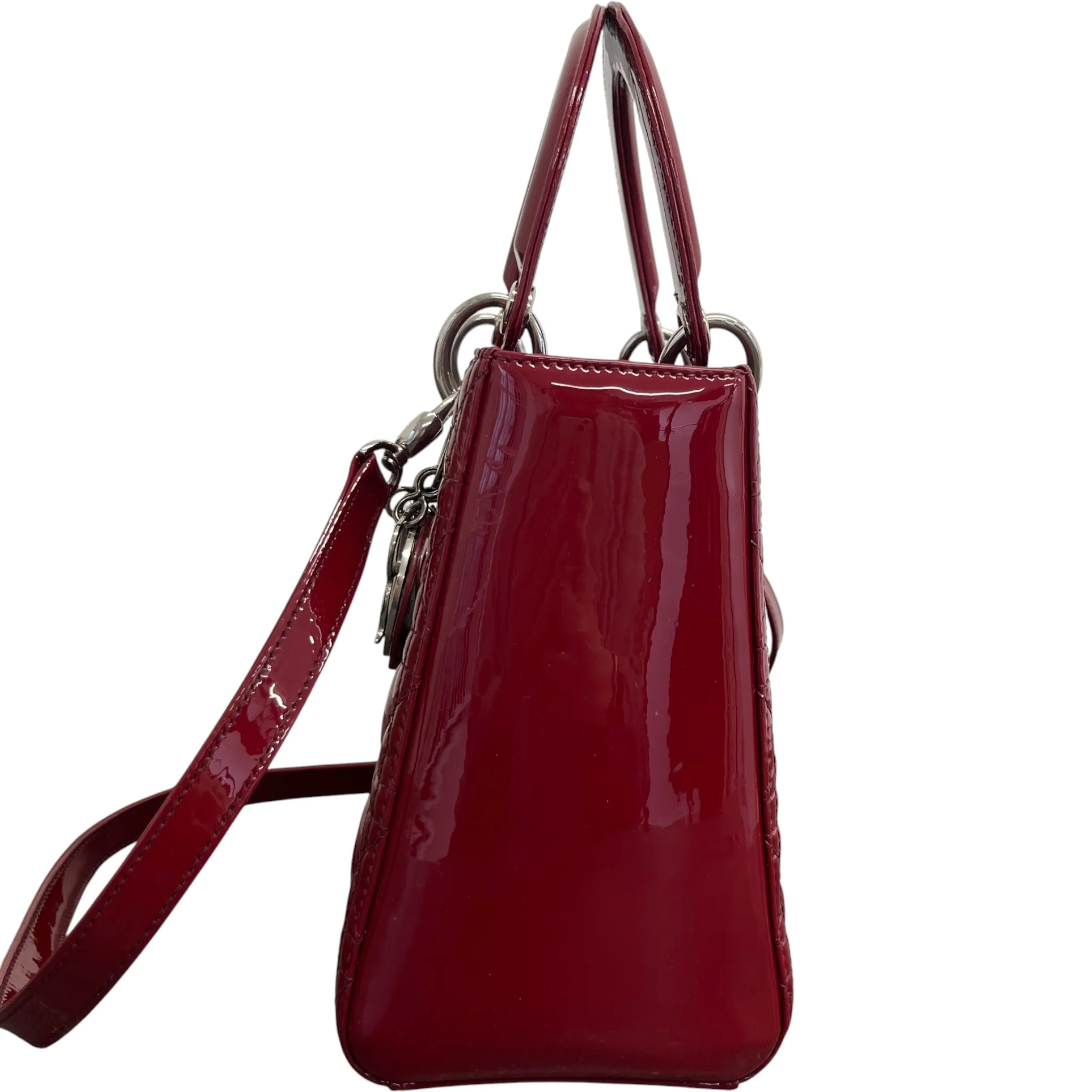 Women's Lady Dior Medium Bag Red - Image 6