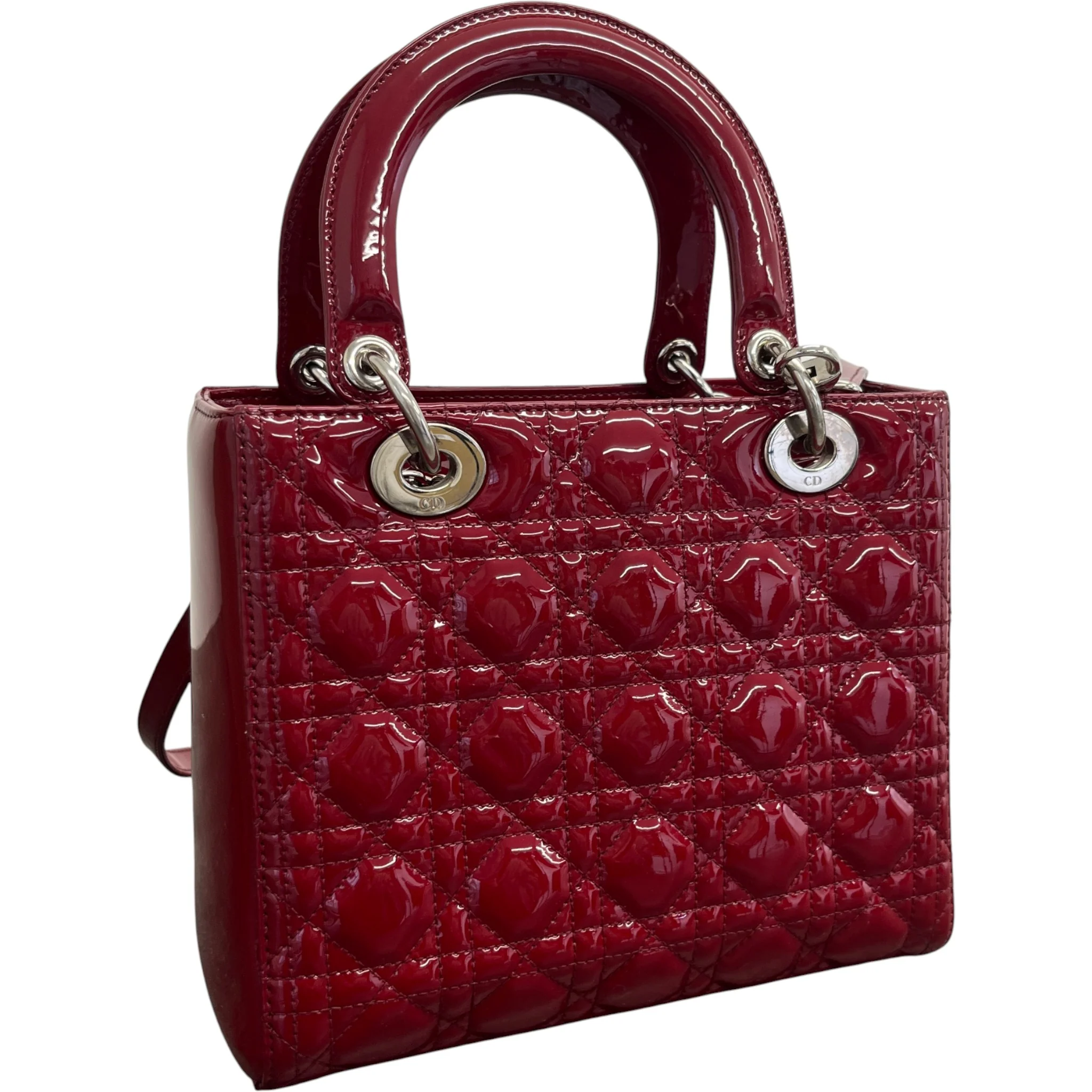 Women's Lady Dior Medium Bag Red - Image 8