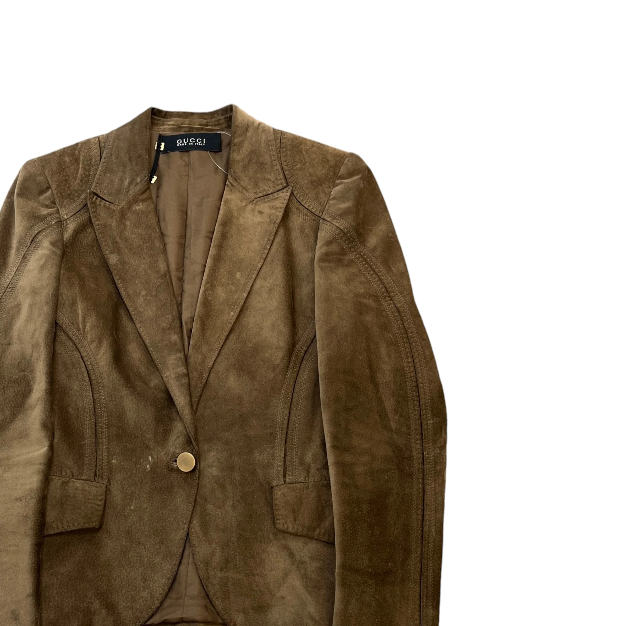 Women's Lambskin Blazer Jacket Brown Size 44 / UK 12 - Image 3