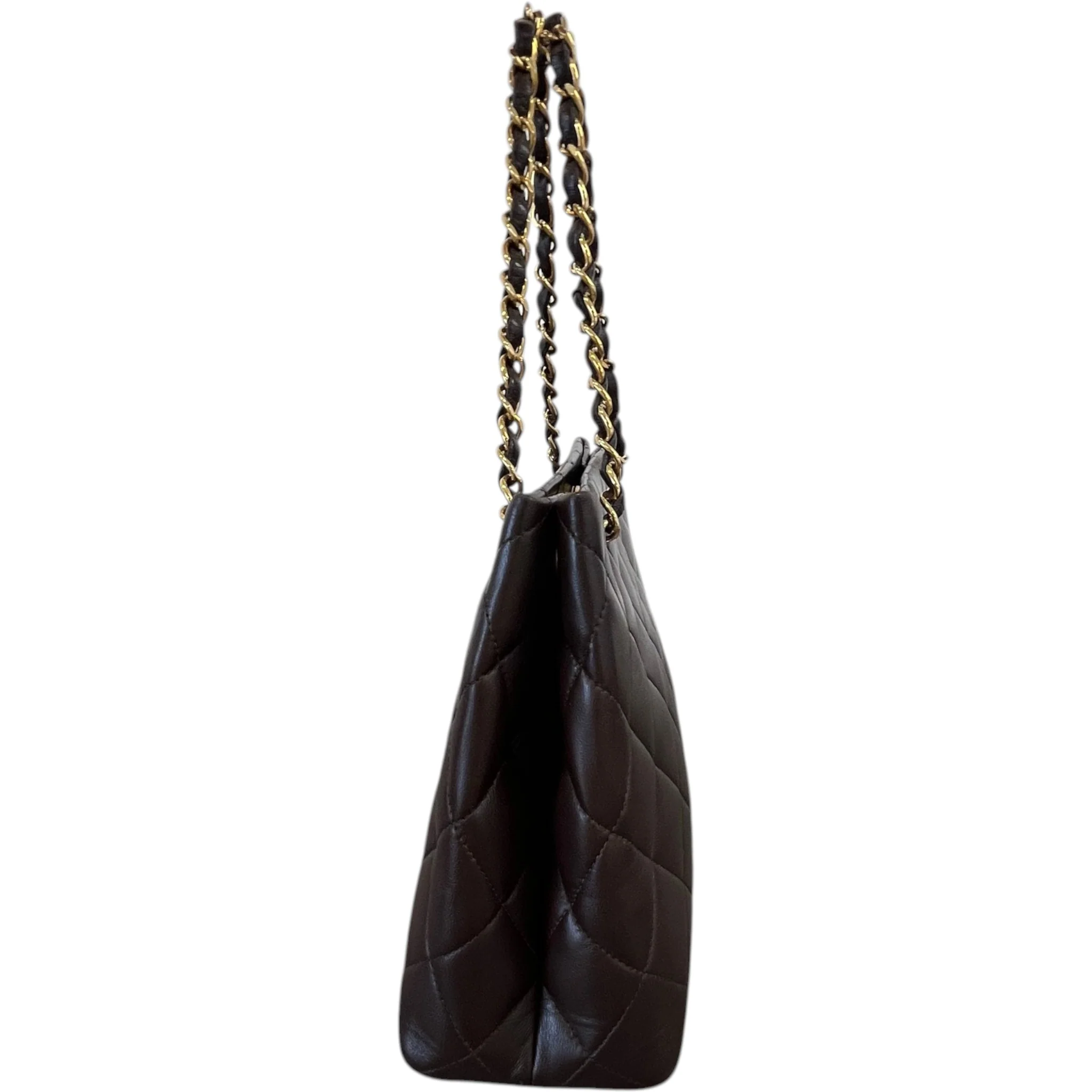 Women's Lambskin Cc Tote Bag Brown - Image 7