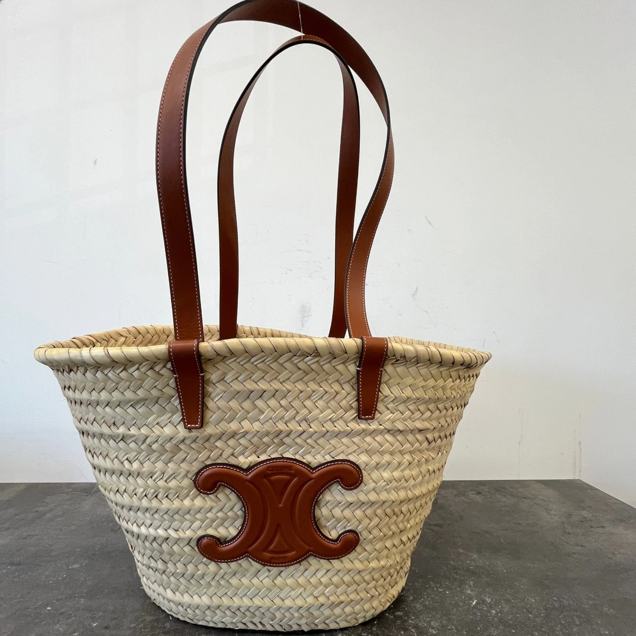 Women's Large Classic Panier Basket Bag Beige - Image 13
