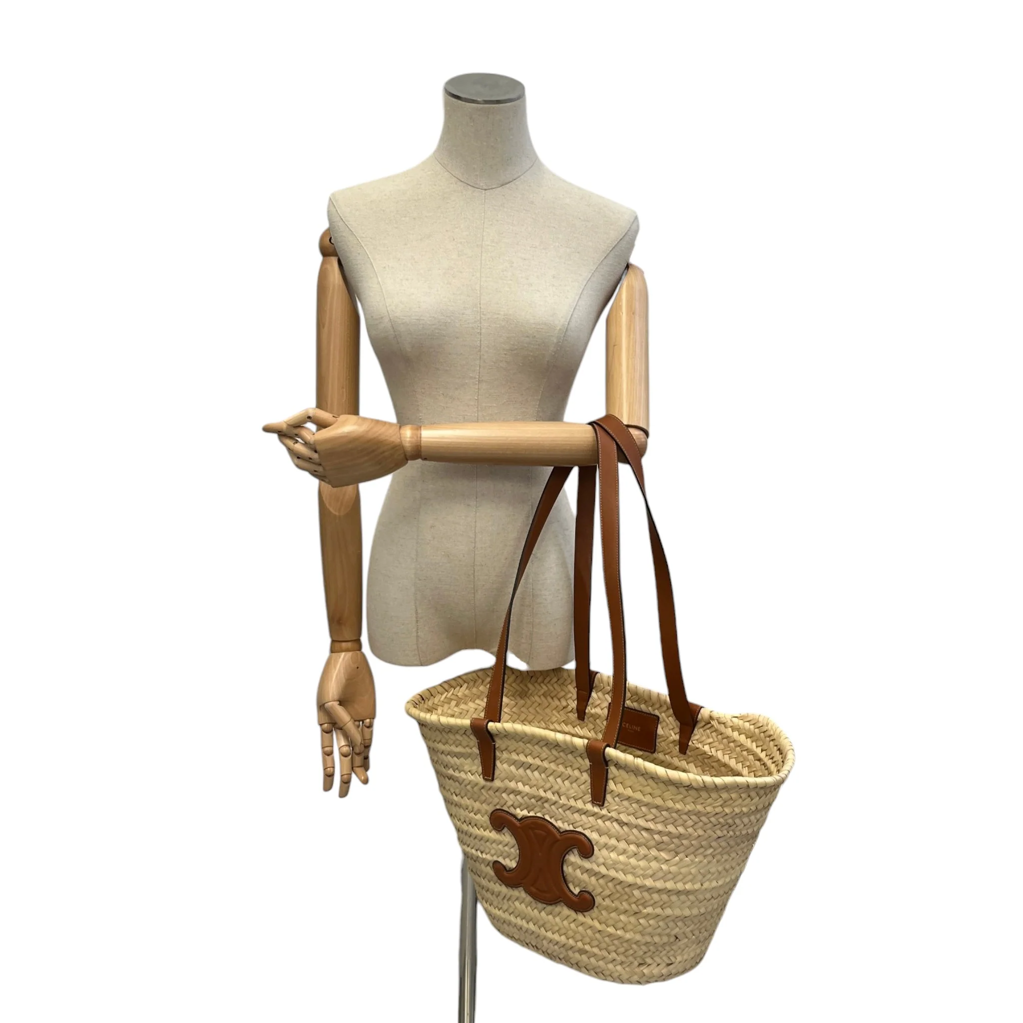 Women's Large Classic Panier Basket Bag Beige - Image 2