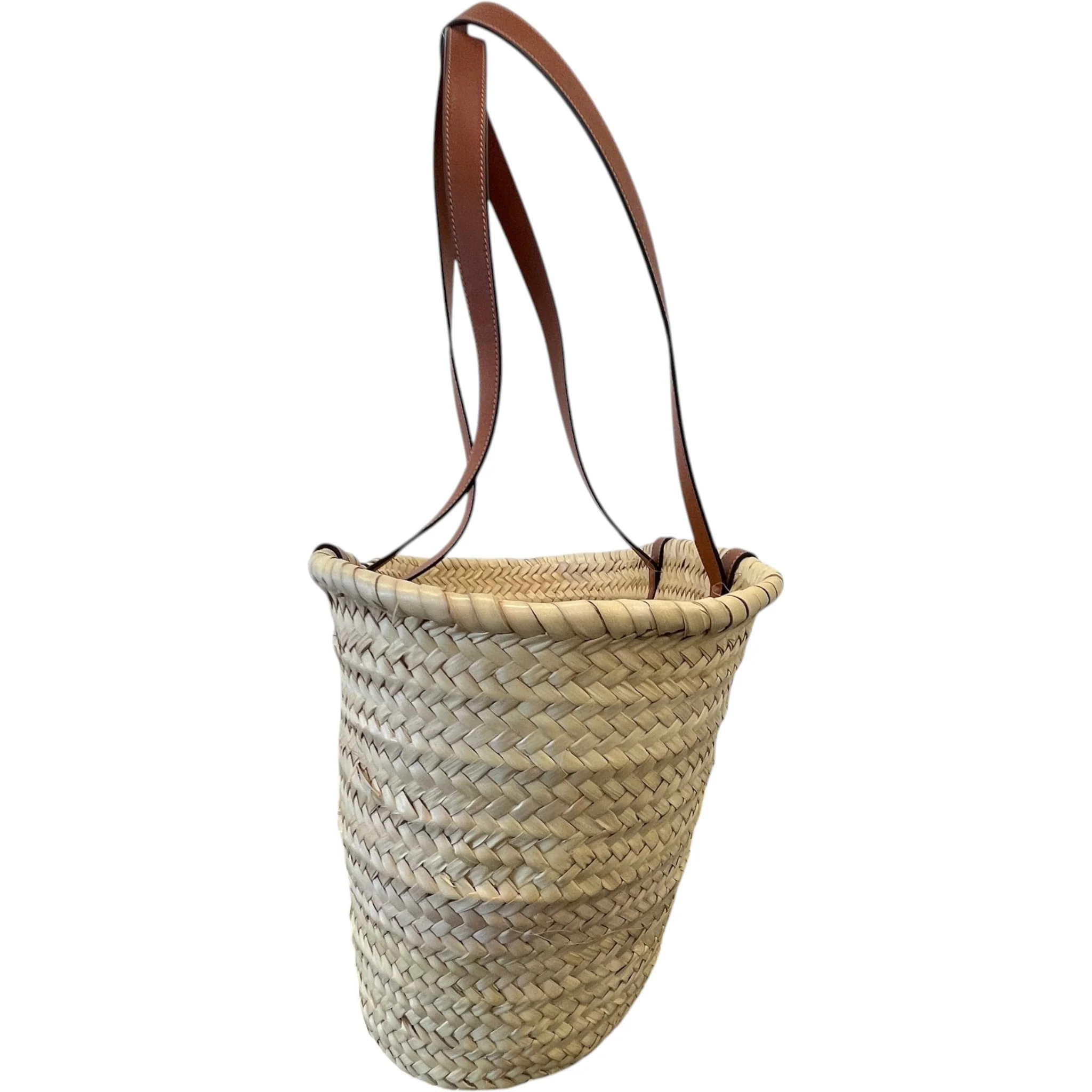 Women's Large Classic Panier Basket Bag Beige - Image 6