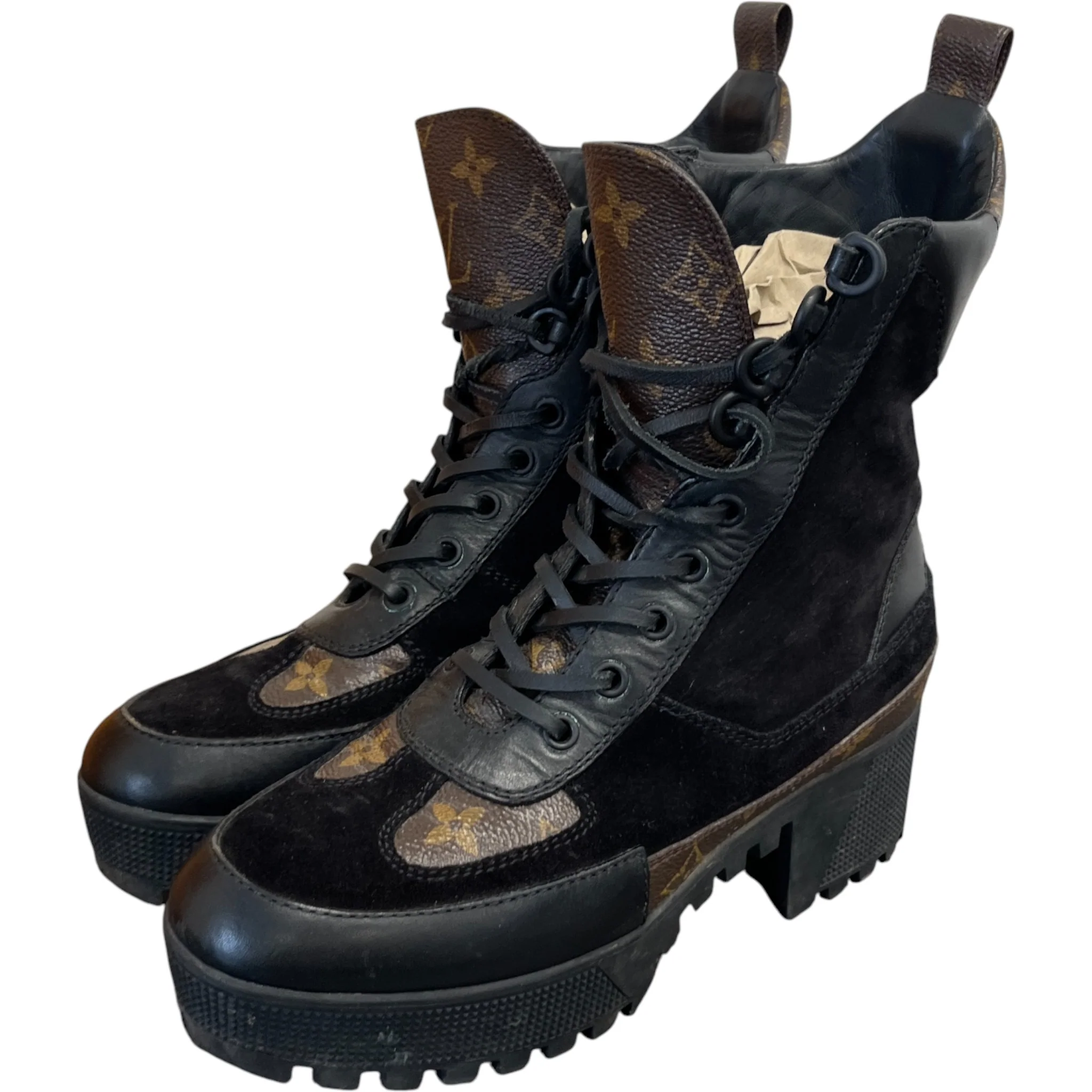 Women's Laureate Desert Monogram Boots Black Size EU 37 / UK 4 - Image 9