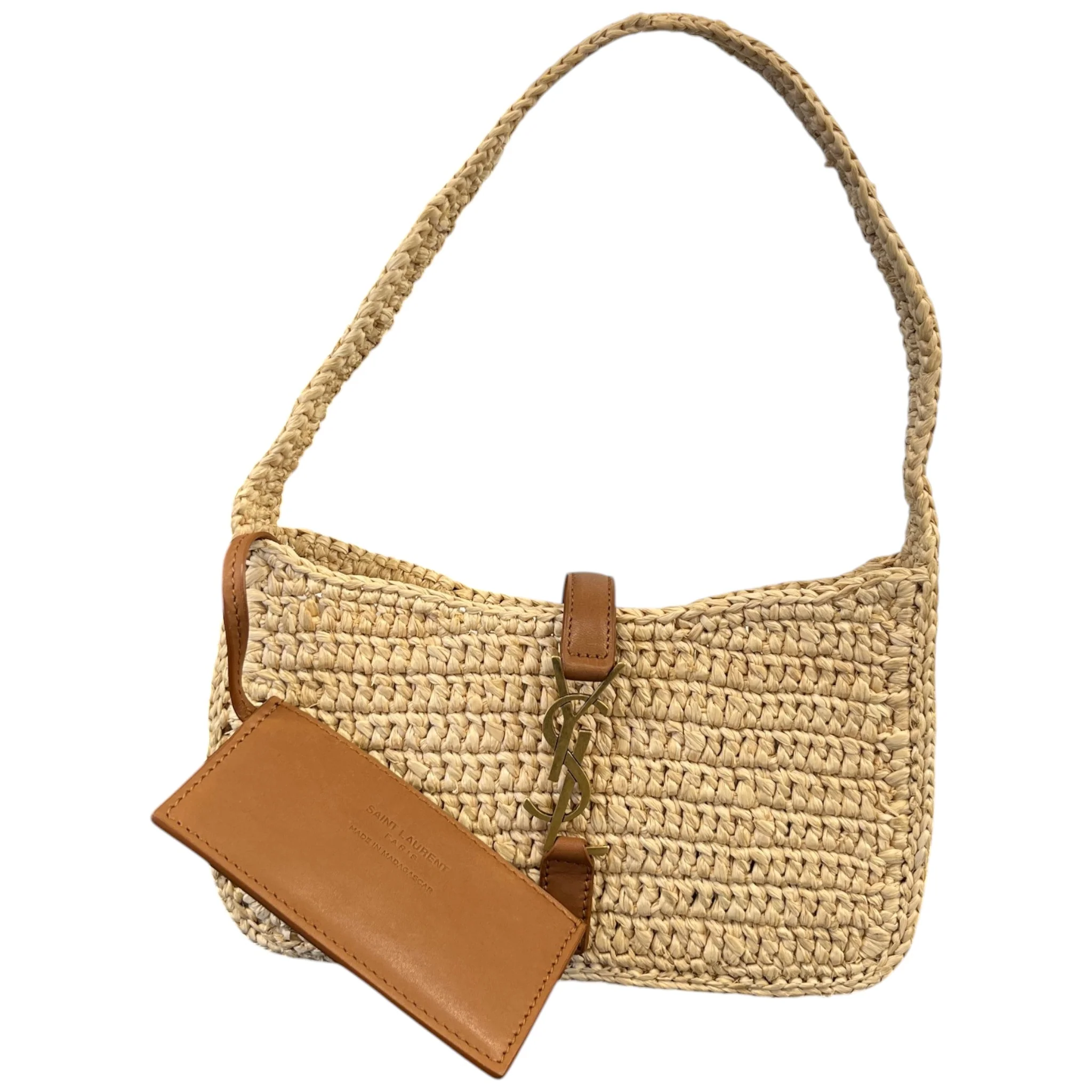 Women's Le 5 À 7 Raffia Shoulder Bag Beige