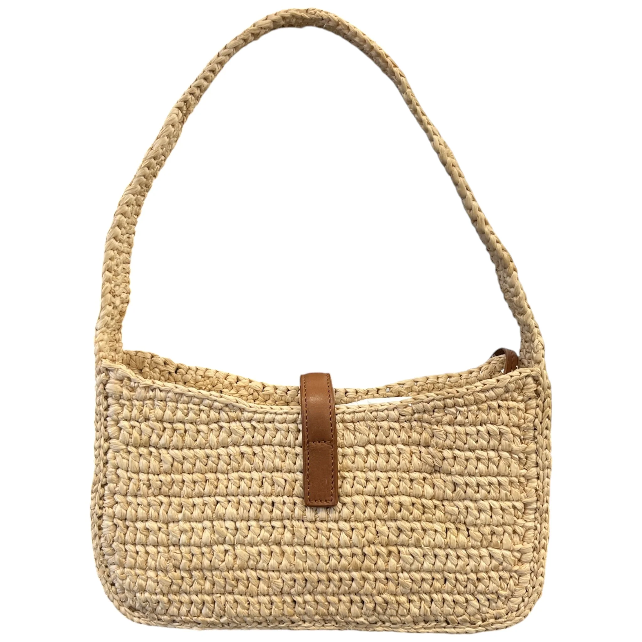 Women's Le 5 À 7 Raffia Shoulder Bag Beige - Image 3