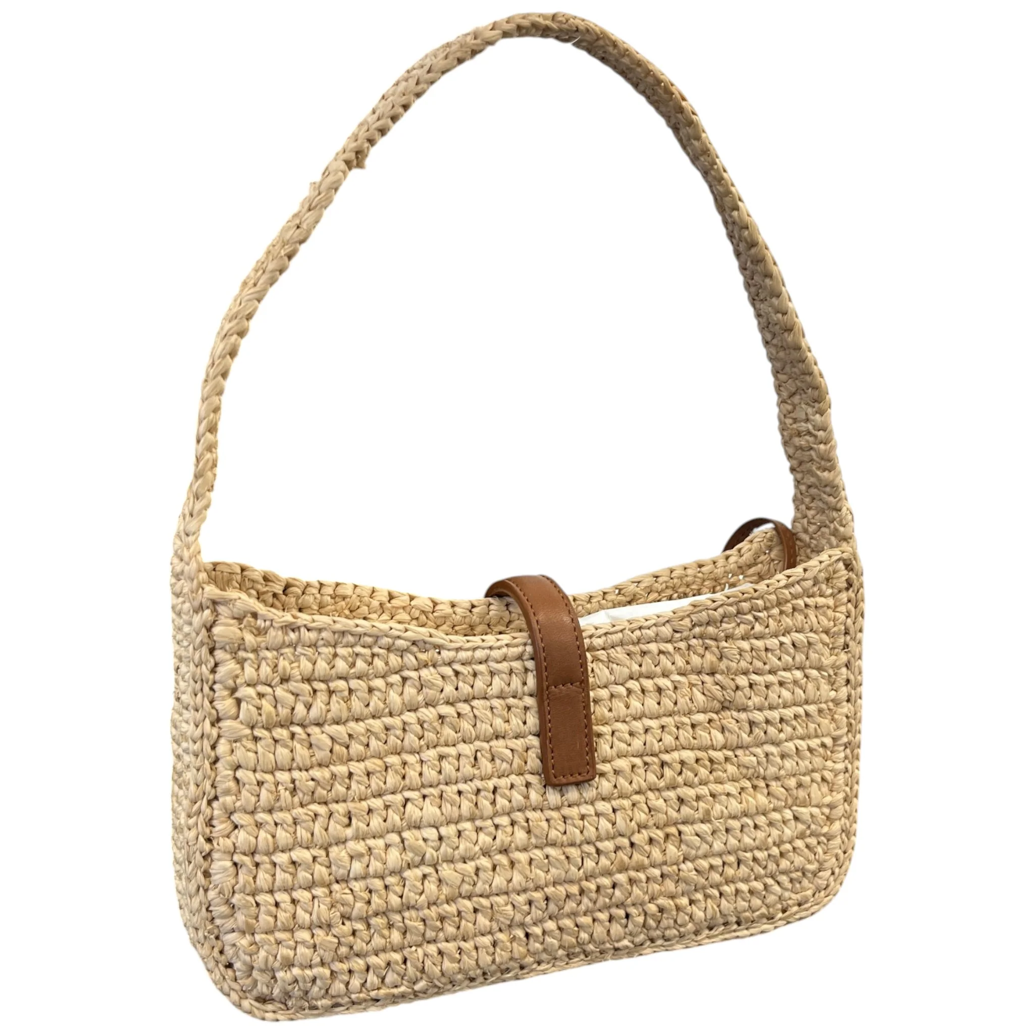 Women's Le 5 À 7 Raffia Shoulder Bag Beige - Image 8