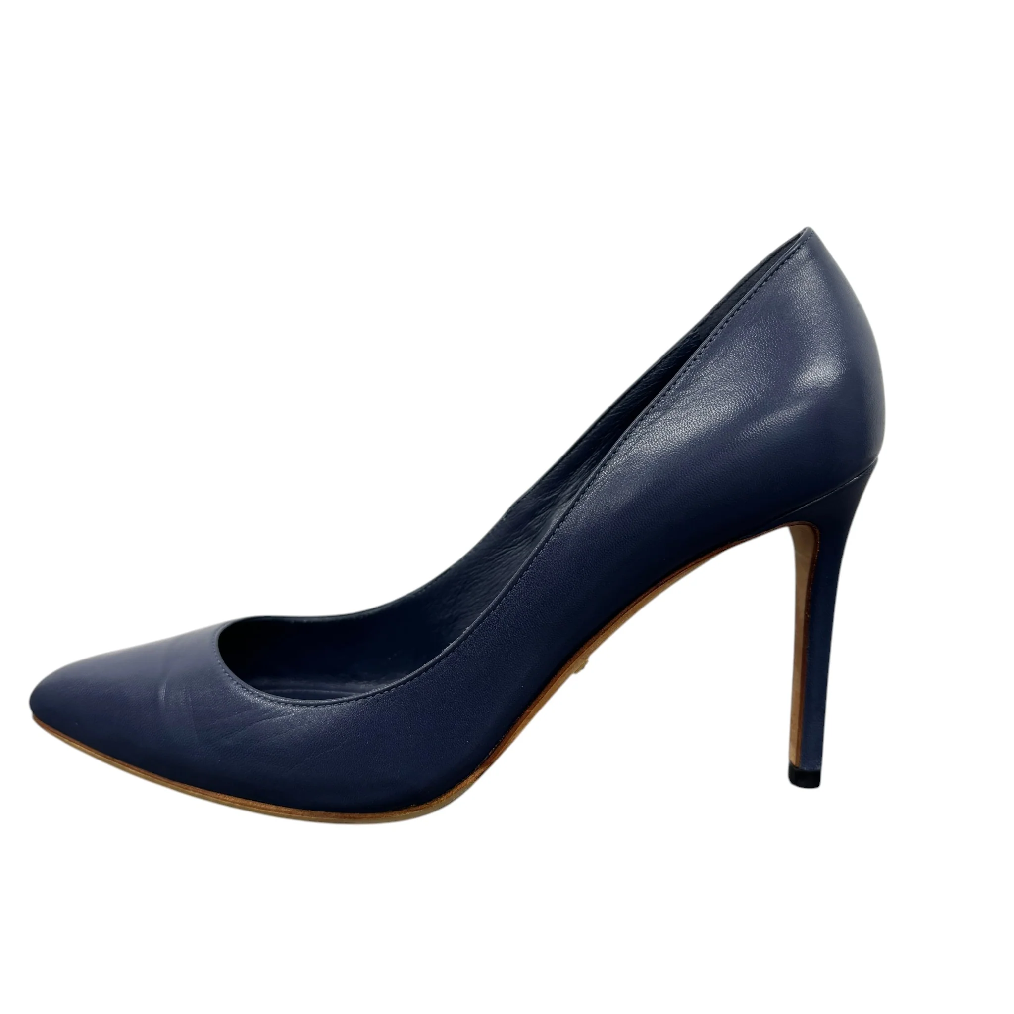 Women's Leather Pointed Heels Blue Size EU 37.5 / UK 4.5 - Image 4