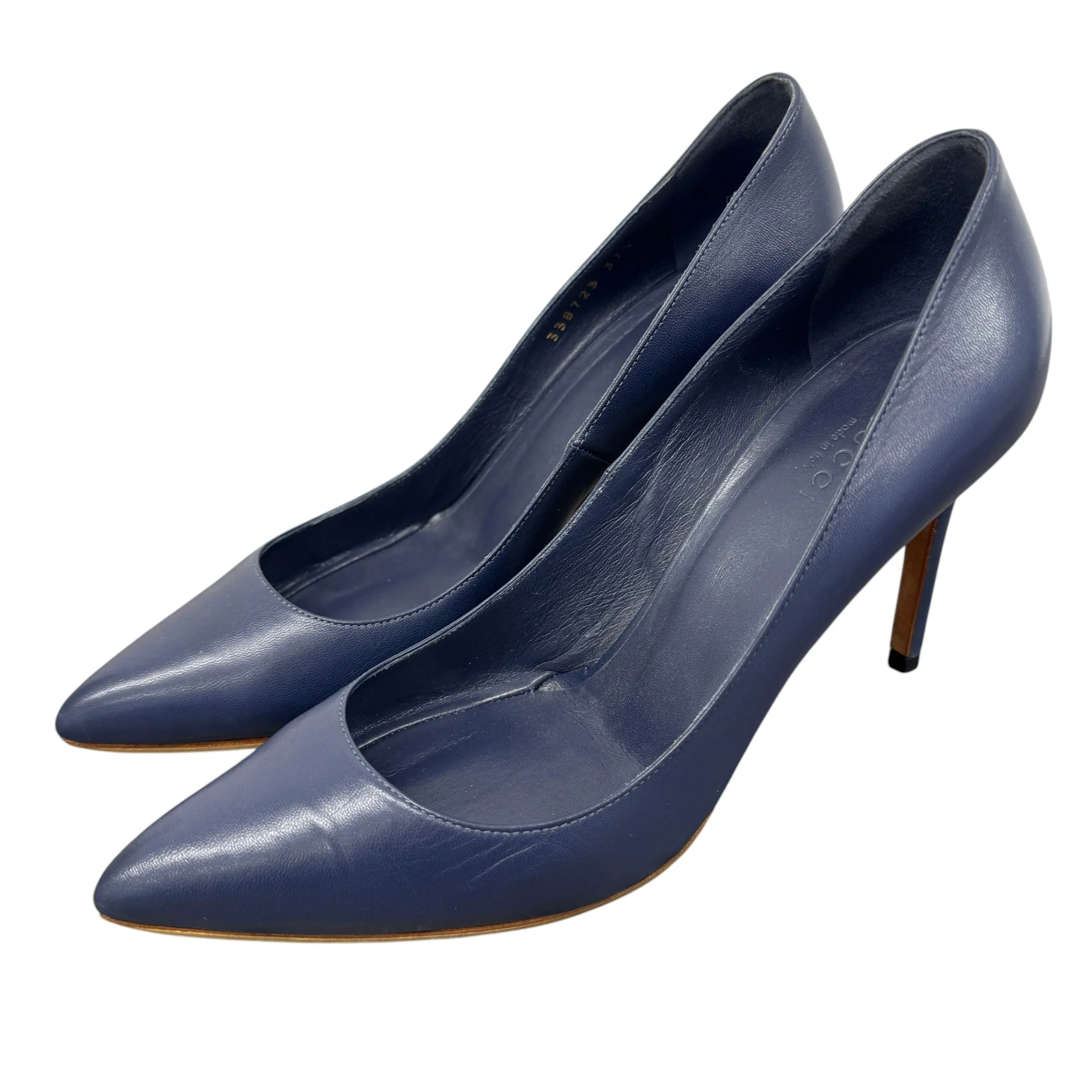 Women's Leather Pointed Heels Blue Size EU 37.5 / UK 4.5 - Image 7