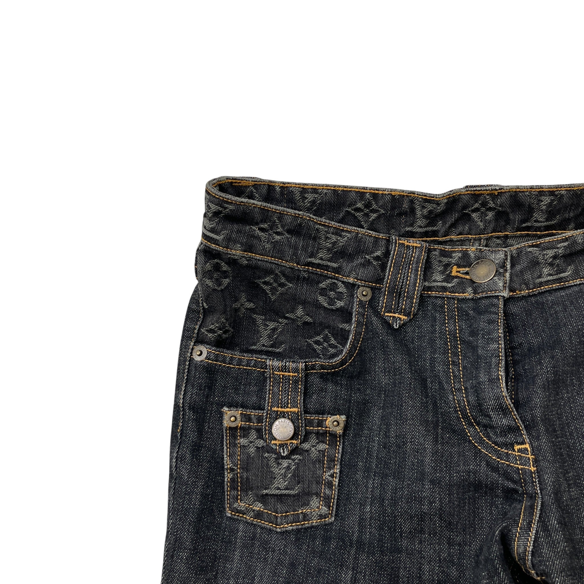 Women's Limited Vintage Monogram Jeans Navy Size Waist 34" - Image 6