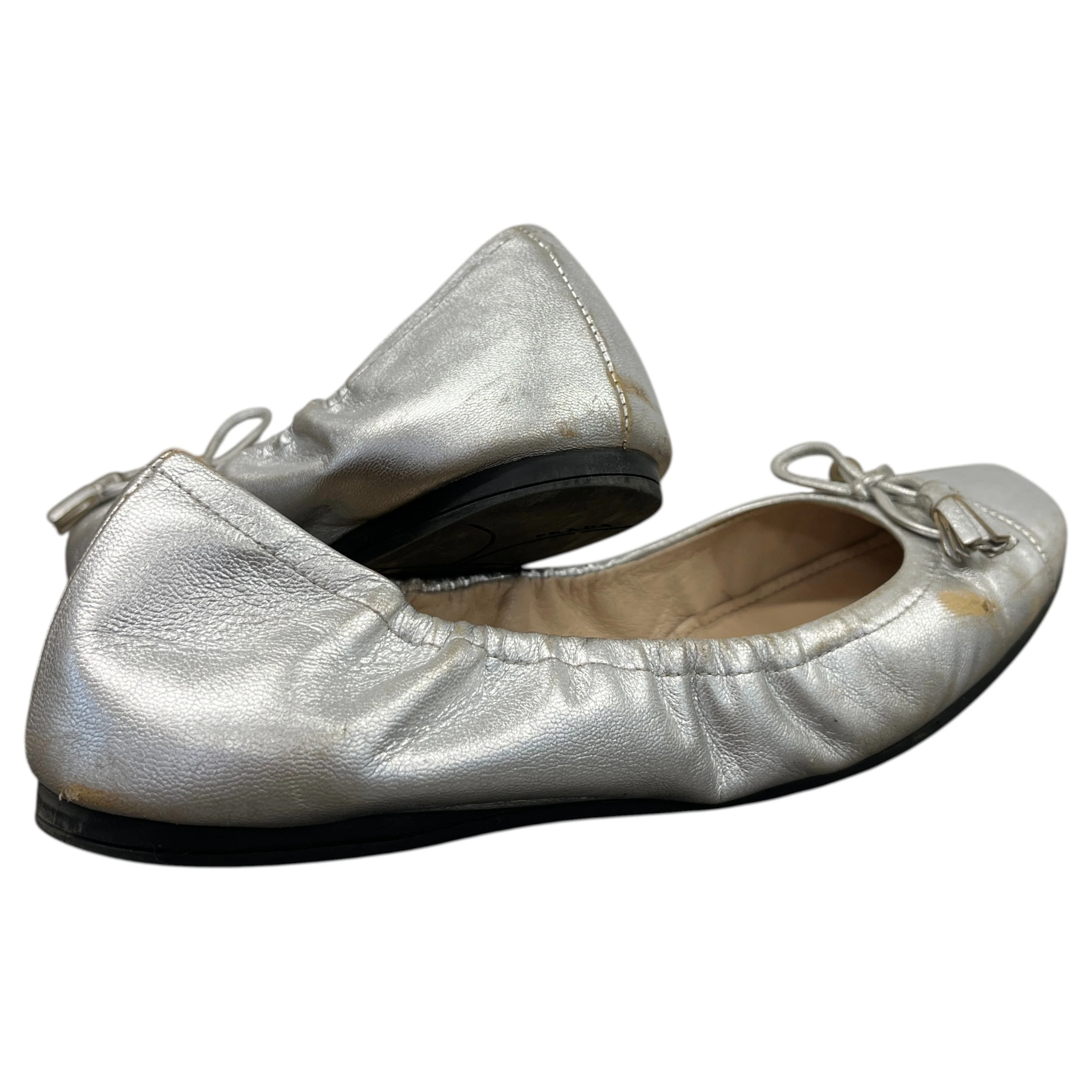 Women's Logo Ballet Flats Mules Silver Size EU 37 / UK 4 - Image 10