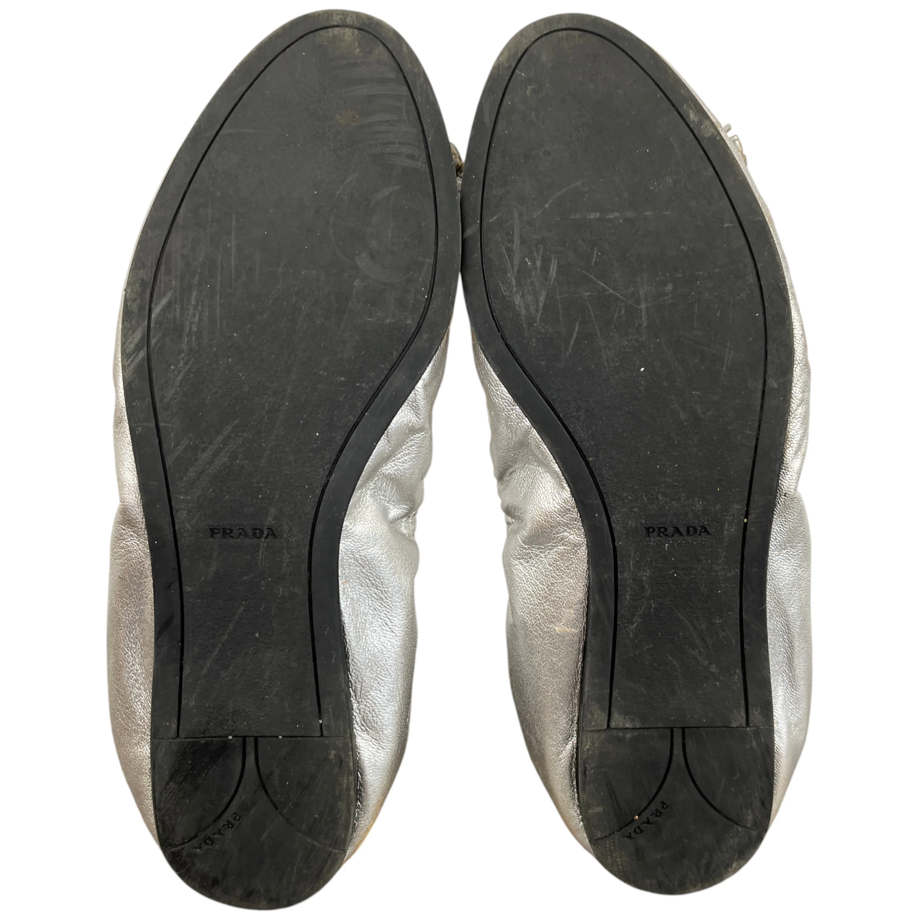 Women's Logo Ballet Flats Mules Silver Size EU 37 / UK 4 - Image 11