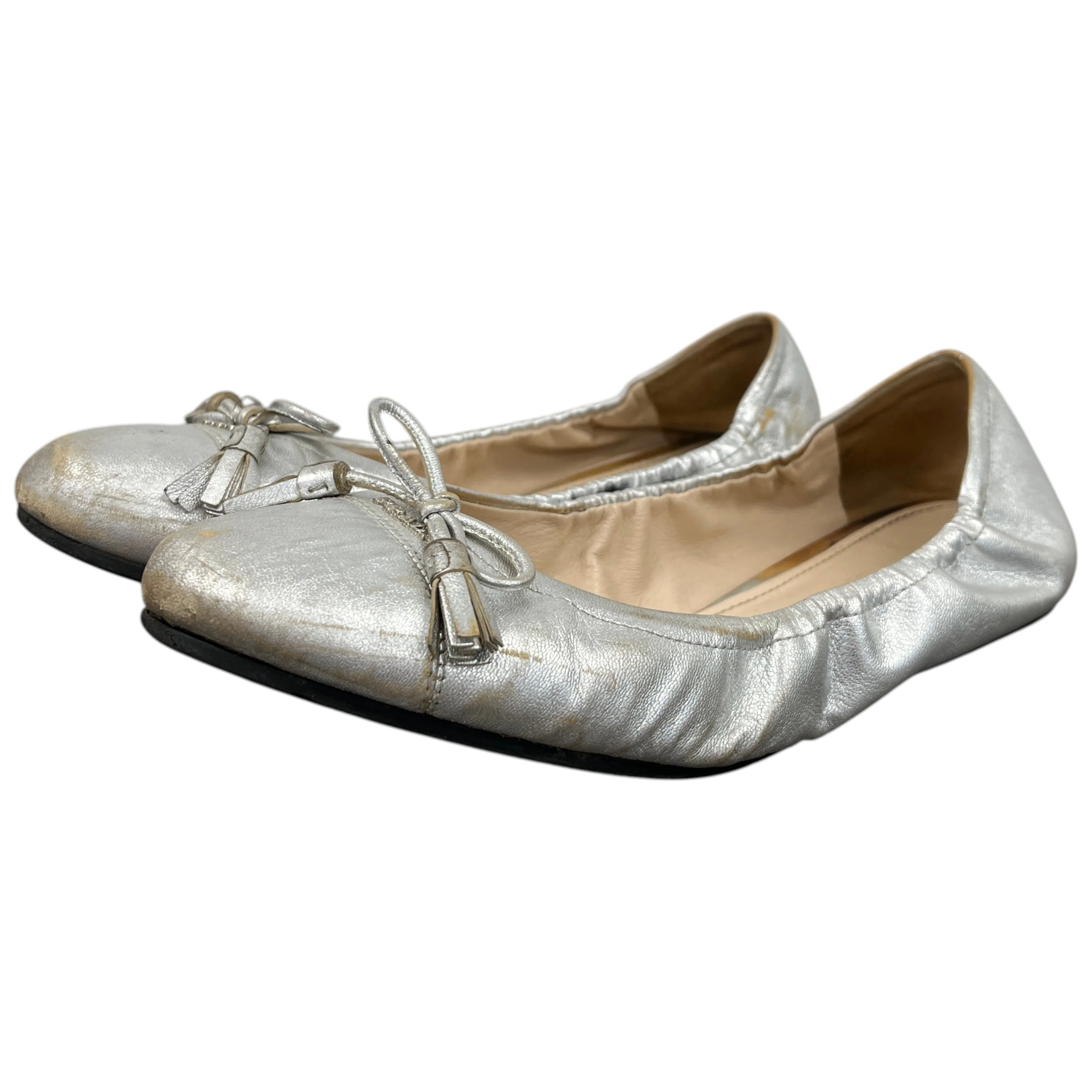 Women's Logo Ballet Flats Mules Silver Size EU 37 / UK 4 - Image 8