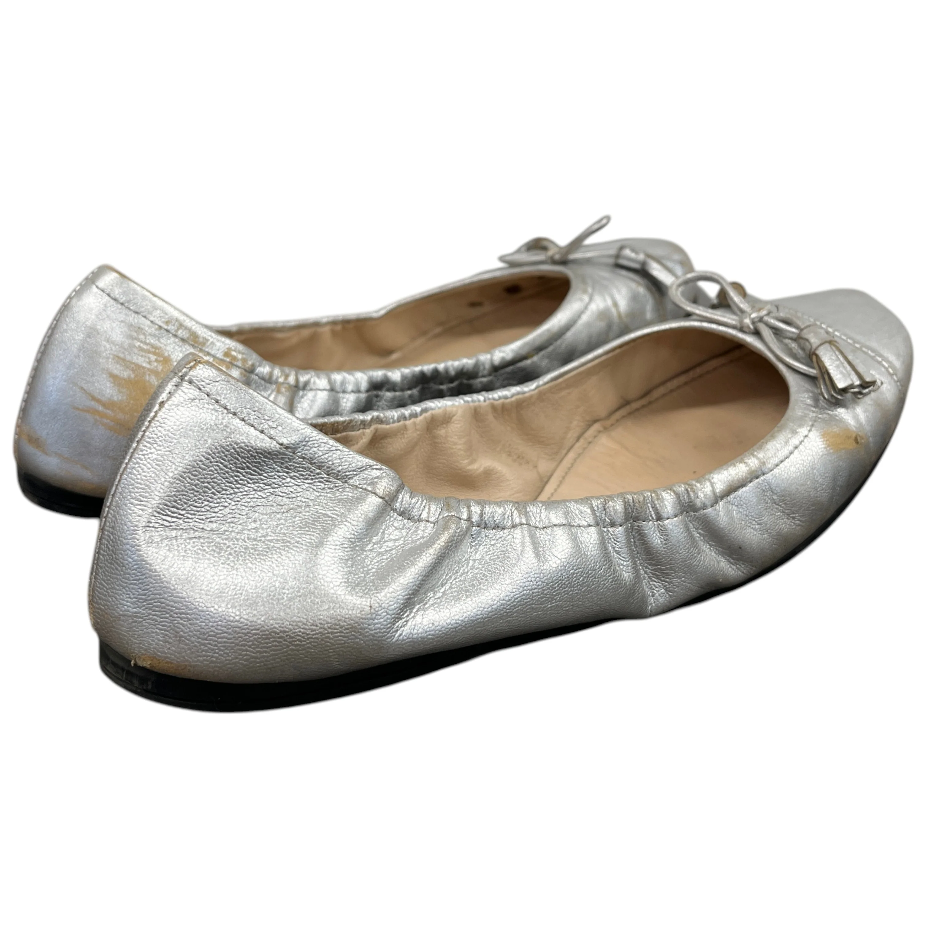 Women's Logo Ballet Flats Mules Silver Size EU 37 / UK 4 - Image 9