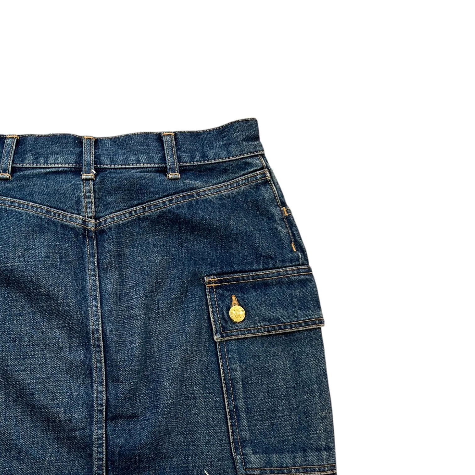Women's Logo Button Cargo Mini Skirts Blue Size UK 6 - Image 4