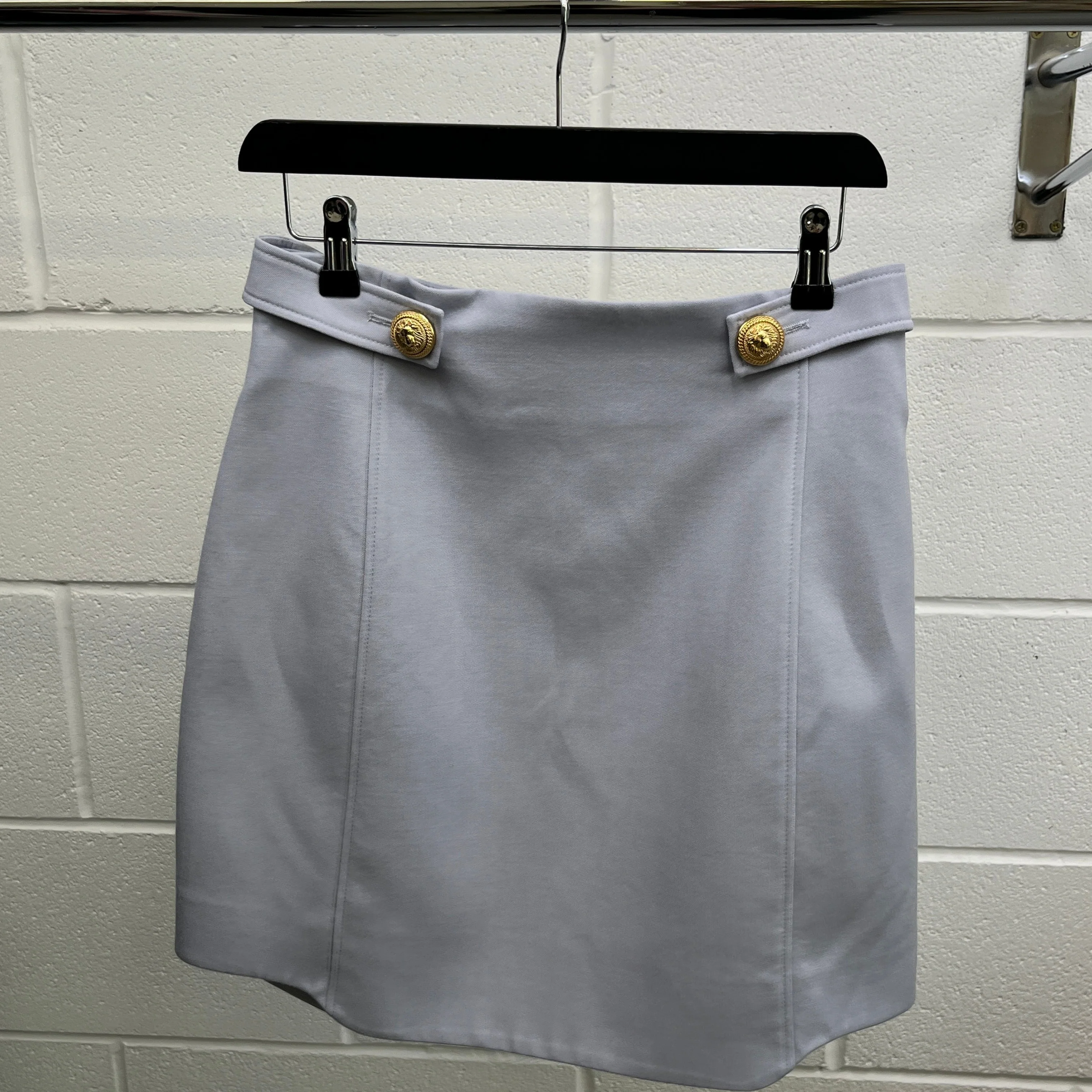 Women's Logo Buttons Skirts Blue Size UK10 - Image 9