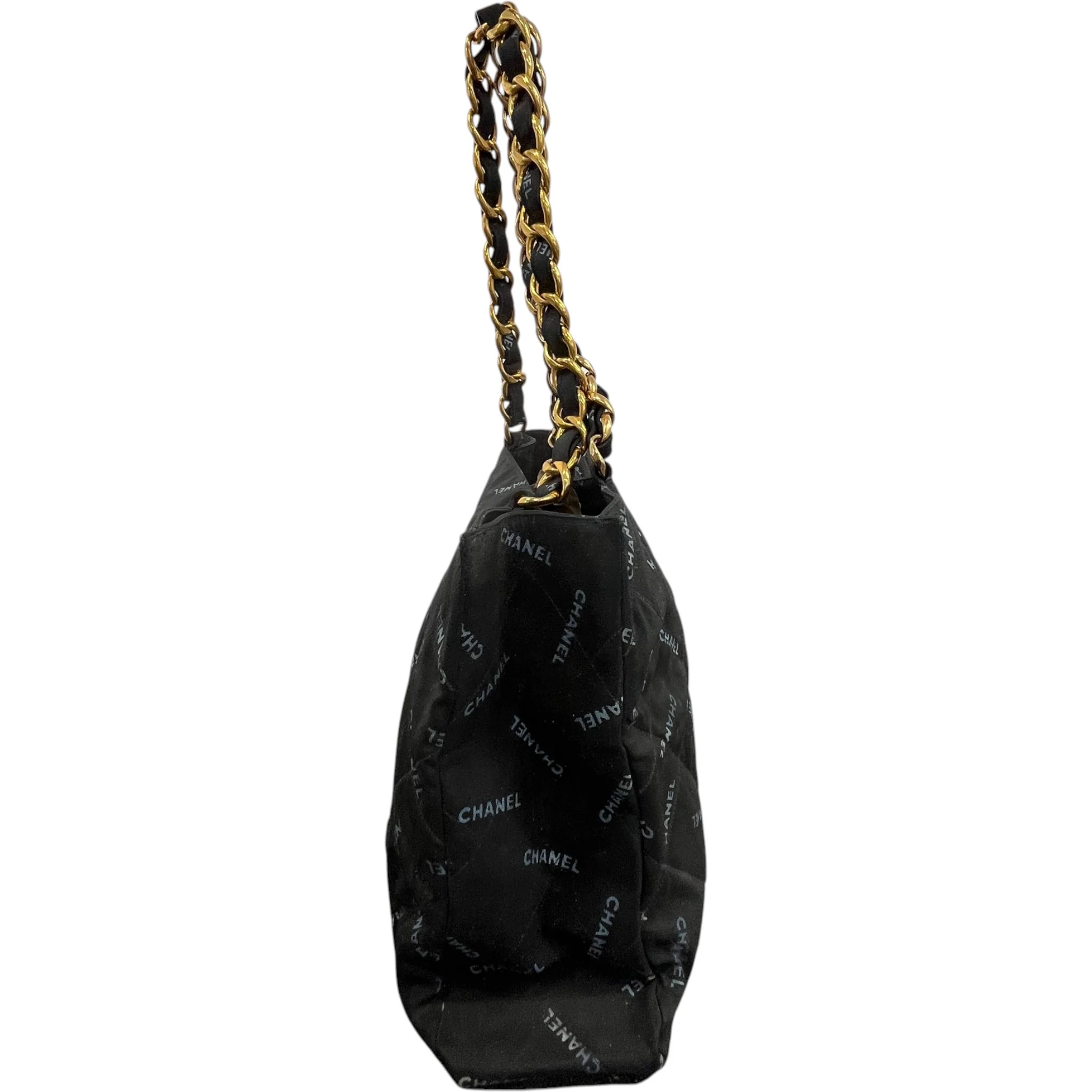 Women's Logo Chain Tote Bag Black - Image 6