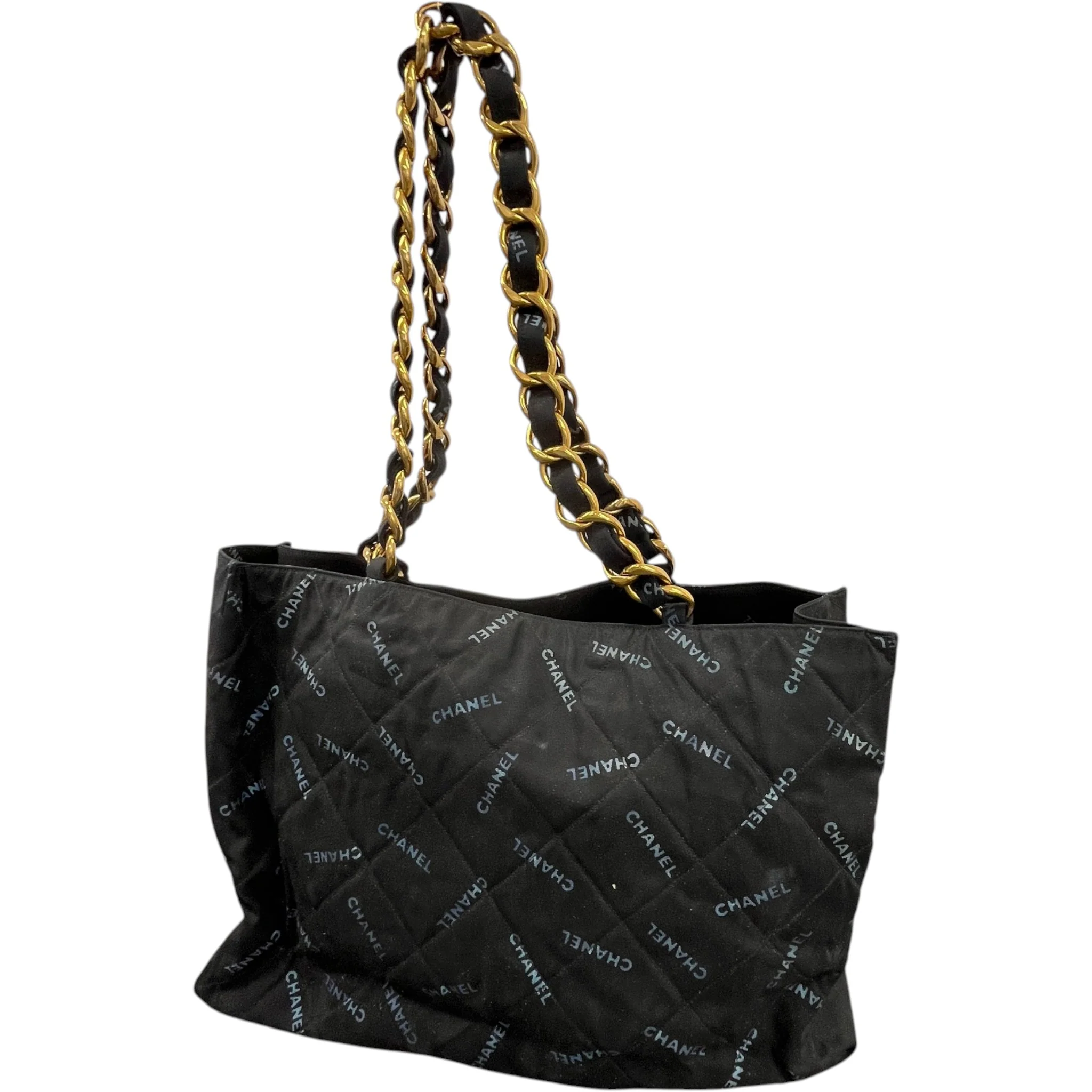 Women's Logo Chain Tote Bag Black - Image 8