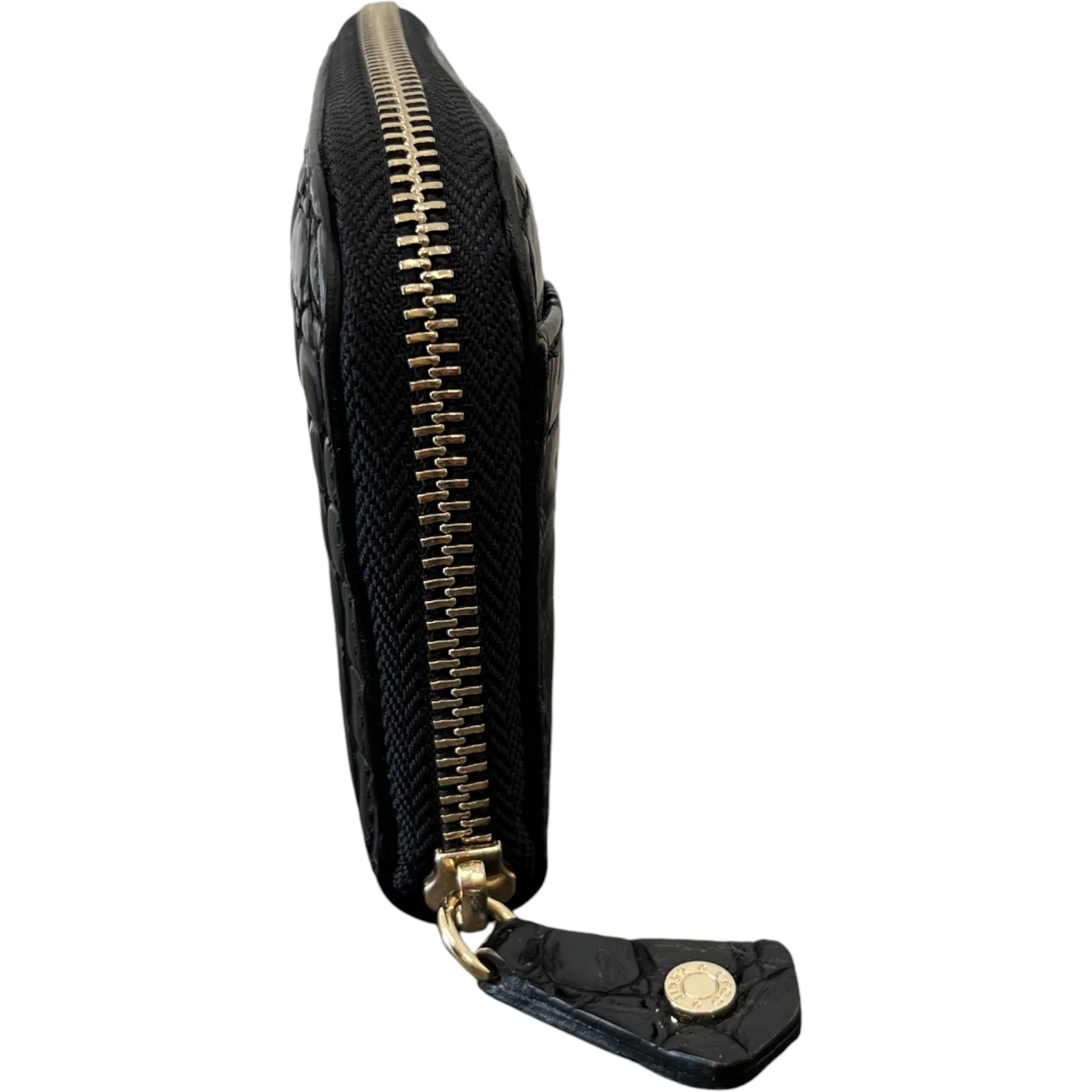 Women's Logo Crocodile Embossed Wallet Black - Image 6