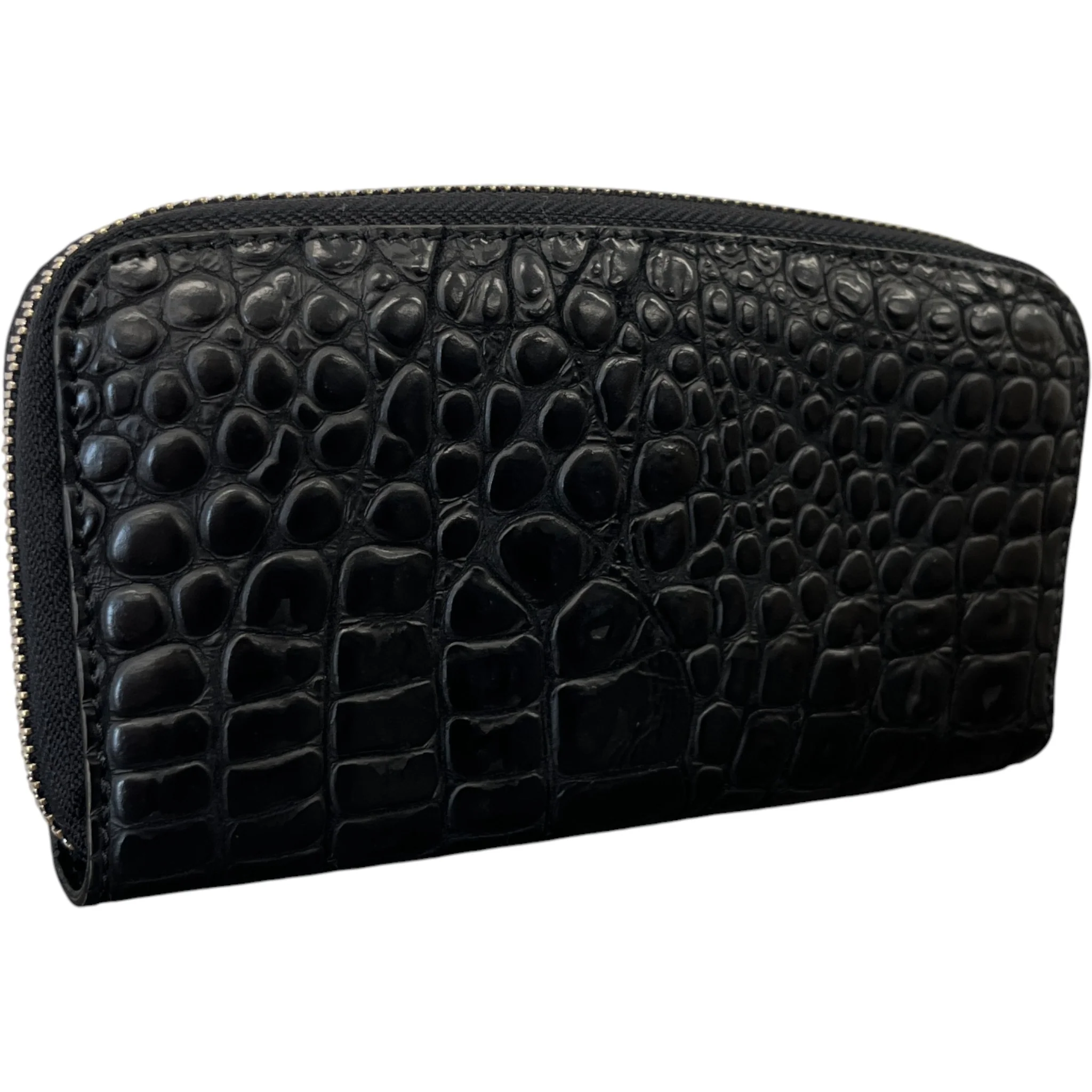 Women's Logo Crocodile Embossed Wallet Black - Image 7