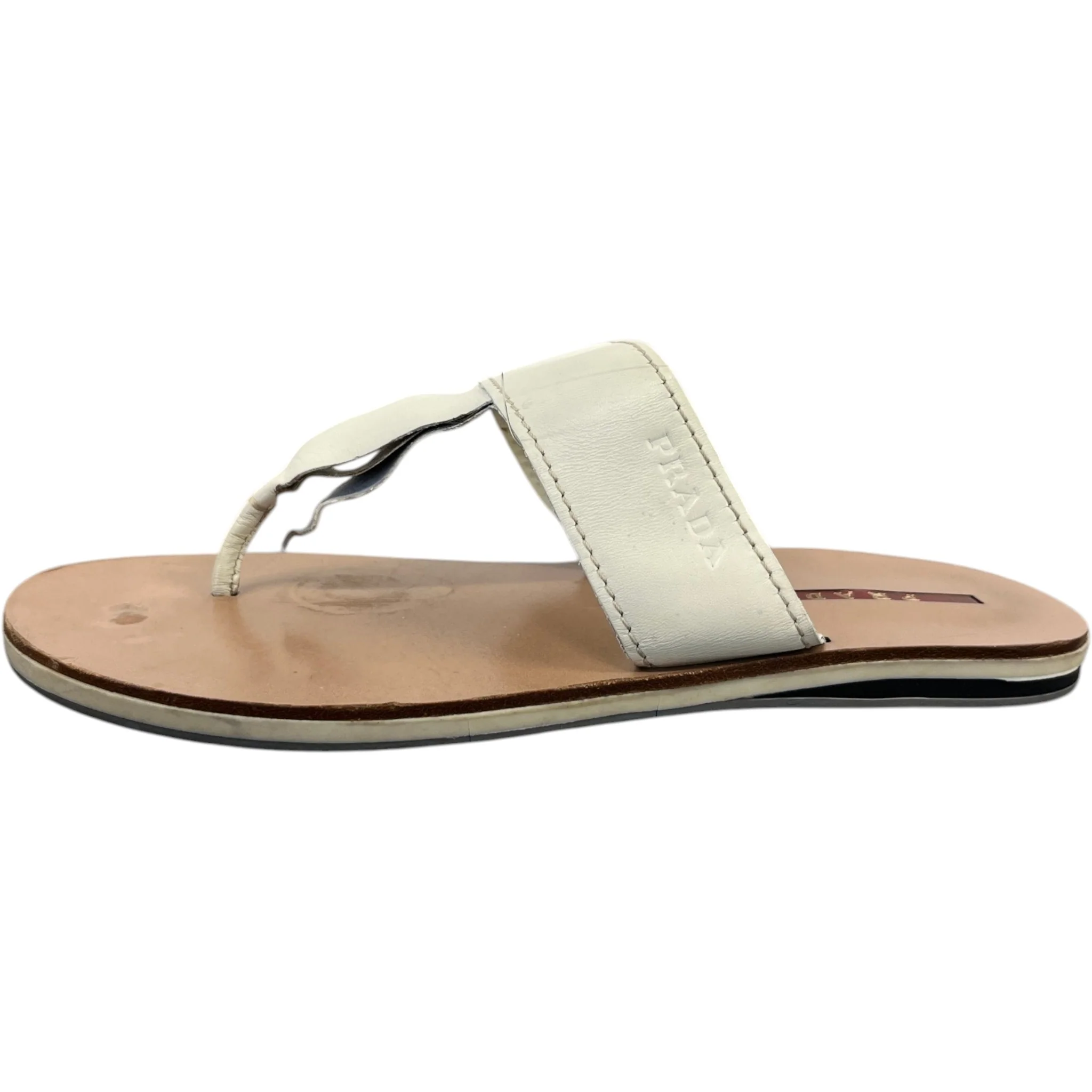 Women's Logo Embossed Sandals Cream Size EU 36 / UK 3 - Image 4