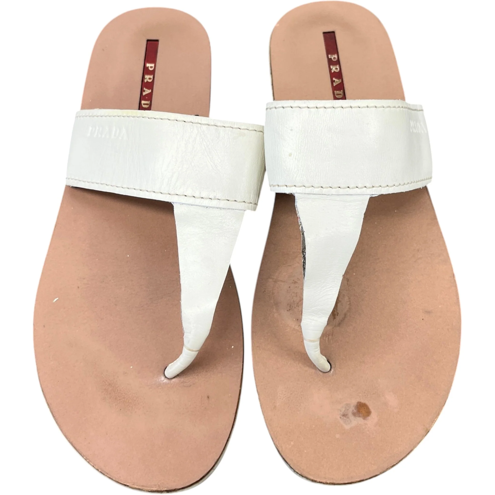 Women's Logo Embossed Sandals Cream Size EU 36 / UK 3 - Image 5