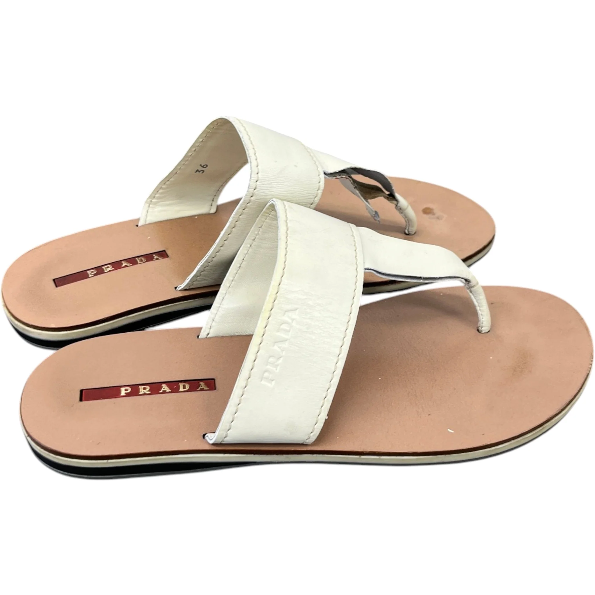 Women's Logo Embossed Sandals Cream Size EU 36 / UK 3 - Image 7