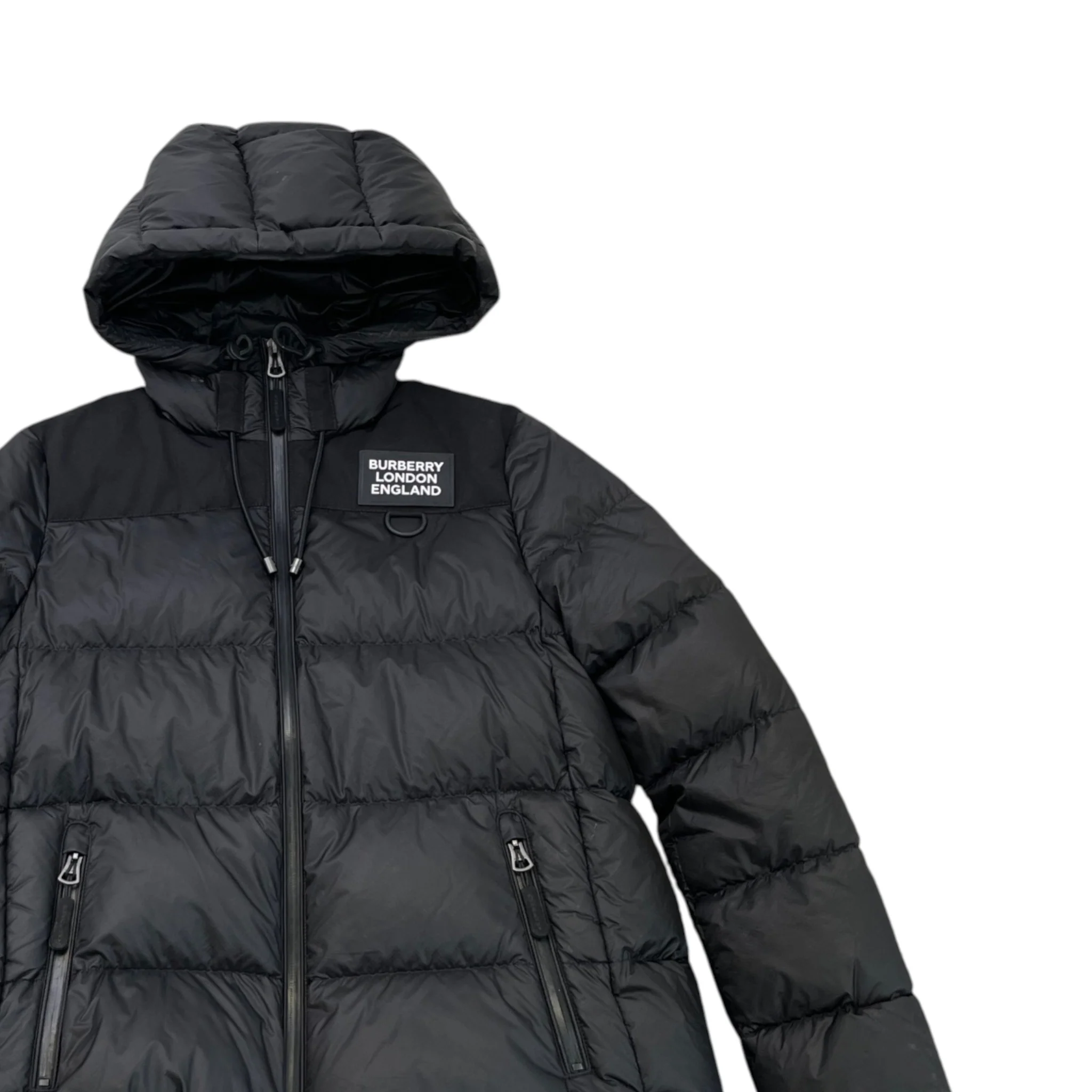 Women's Logo Patch Down Jacket Black Size S - Image 3