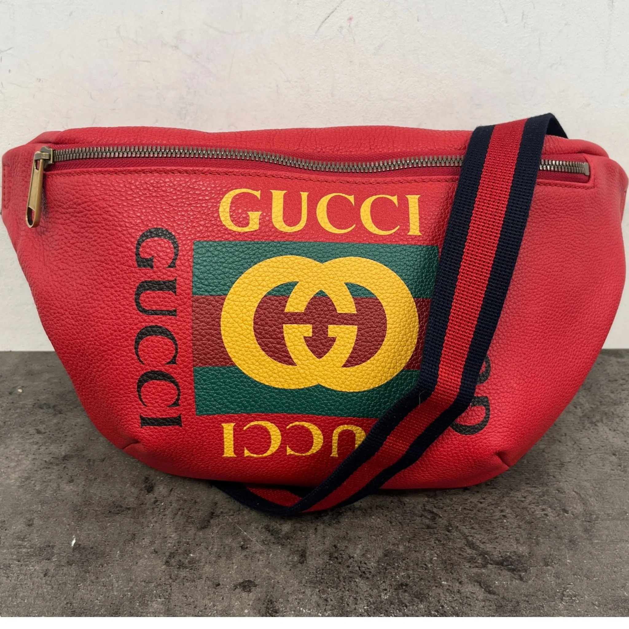 Women's Logo Print Belt Bag Red - Image 11