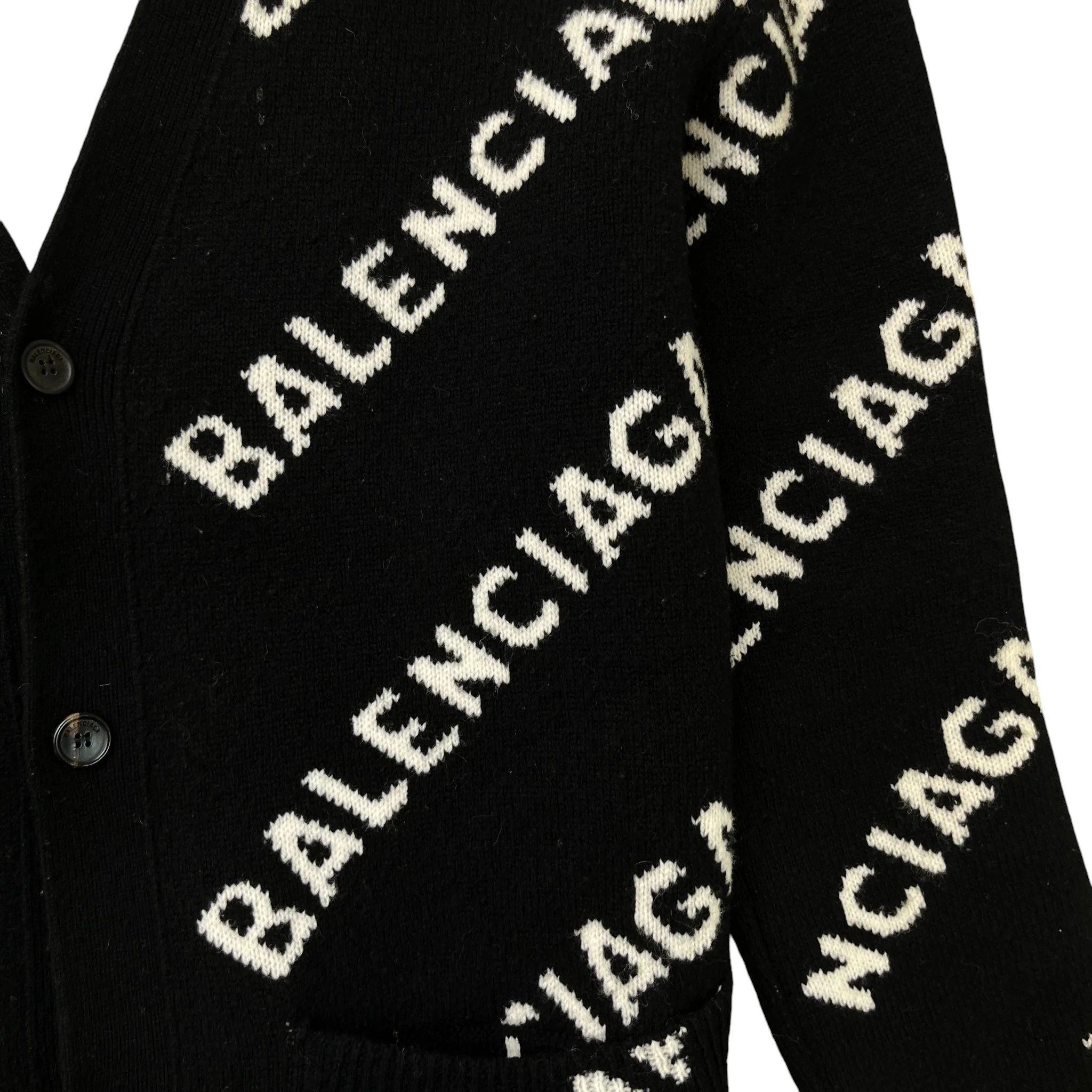 Women's Logo Print Cardigan Black Size XS - Image 5