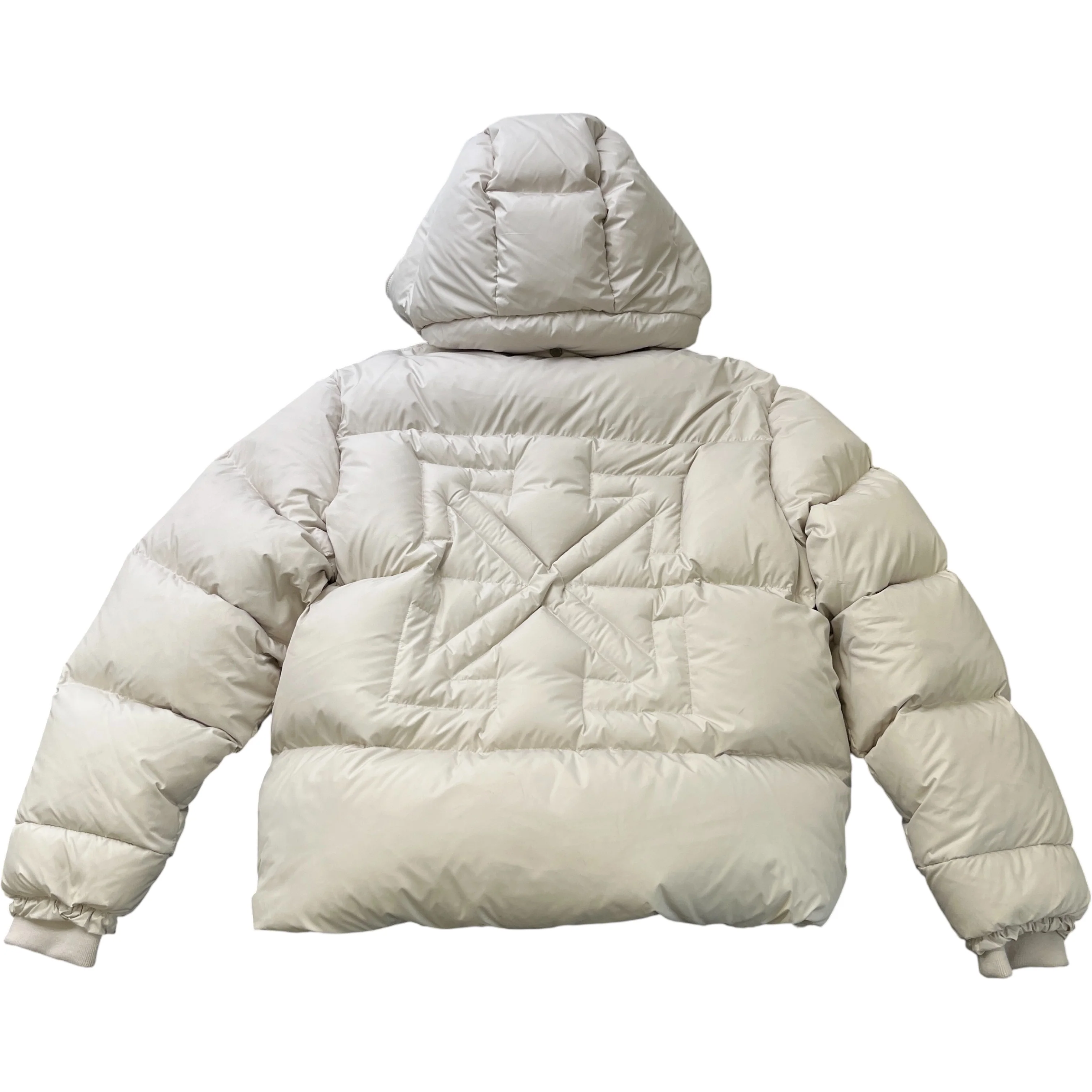 Women's Logo Print Down Jacket Beige Size IT 42 / UK 10 - Image 2