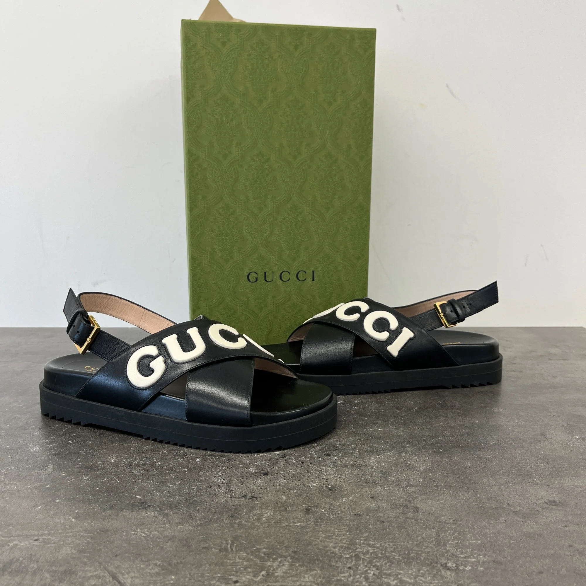 Women's Logo Print Sandals Black Size EU 38.5 / UK 5.5 - Image 11