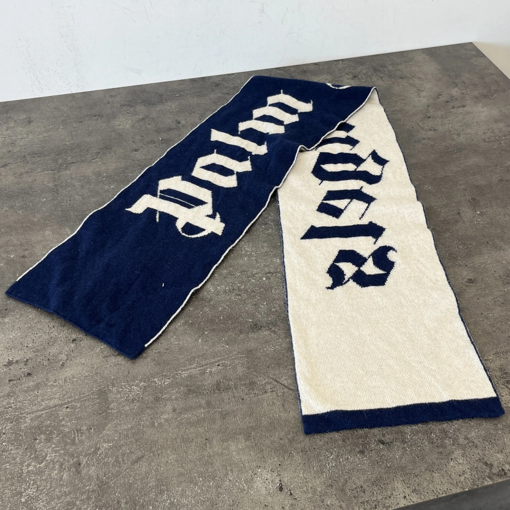 Women's Logo Print Scarf Blue - Image 5