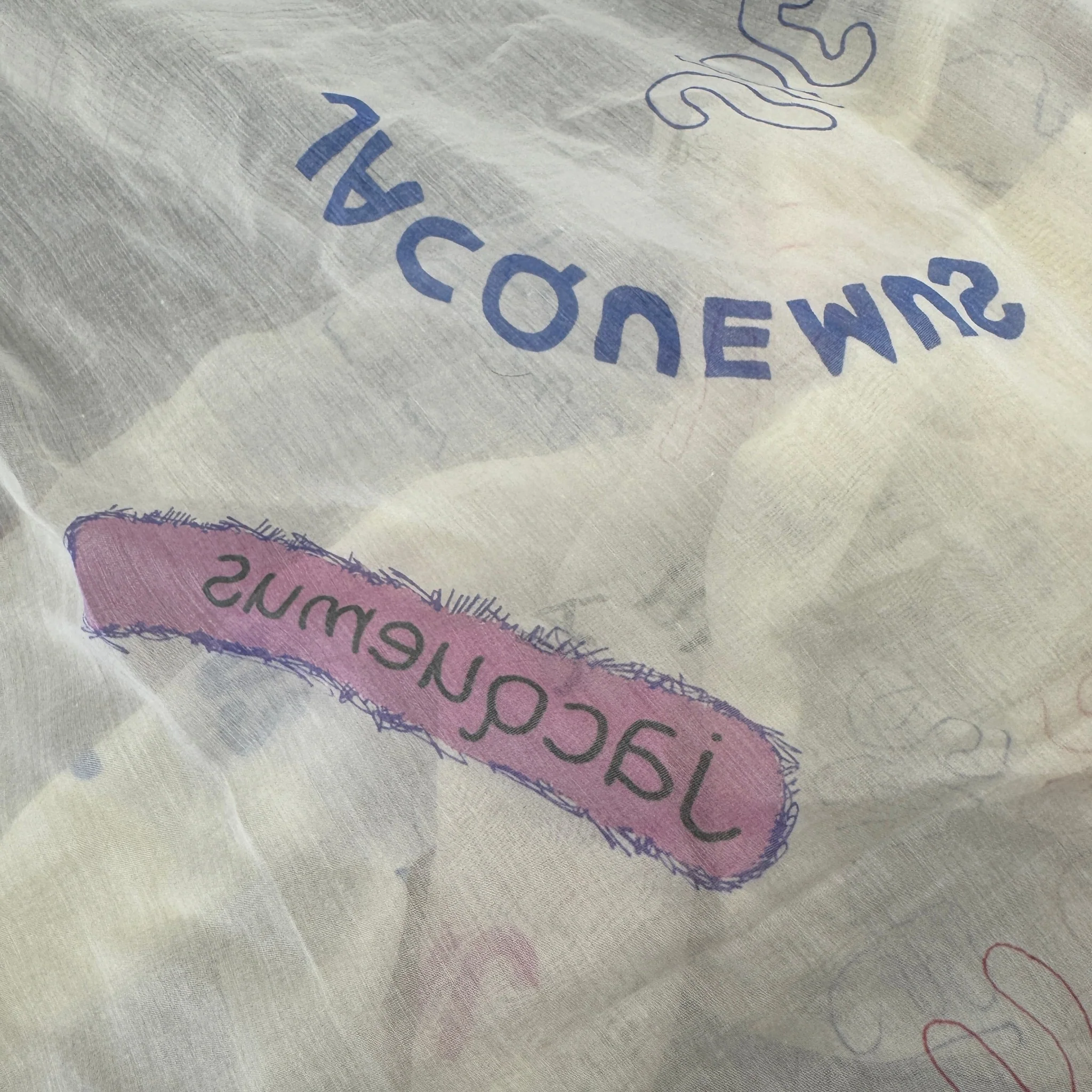 Women's Logo Print Scarf Cream - Image 5
