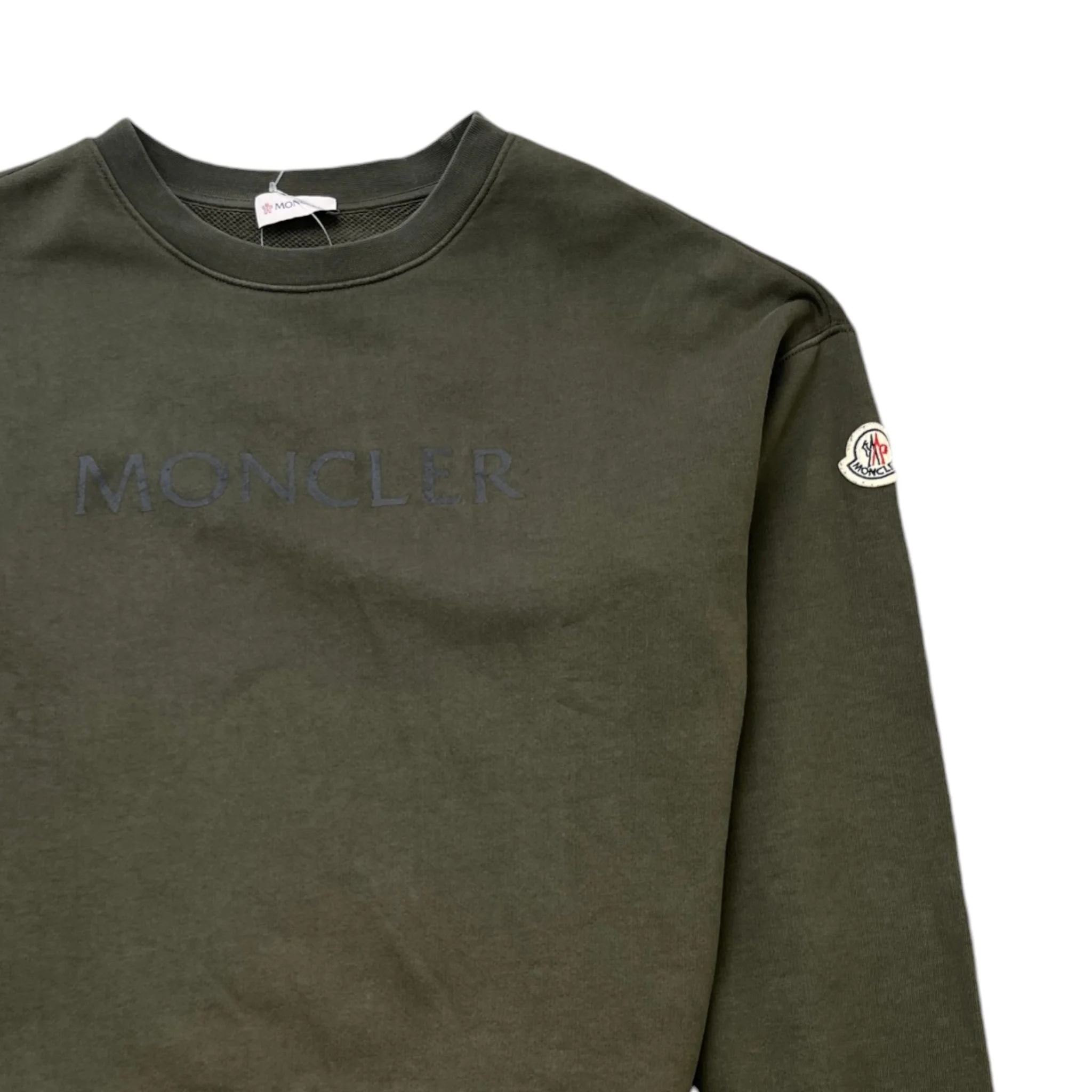 Women's Logo Print Sweatshirt Khaki Size S - Image 3